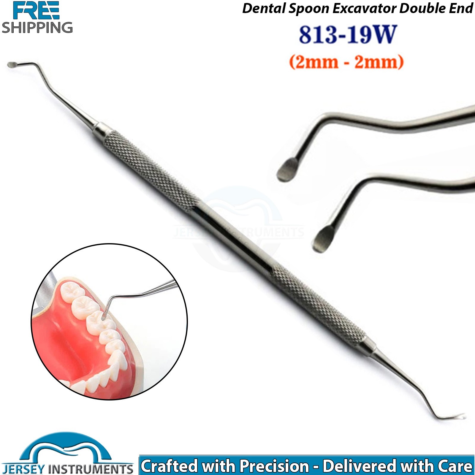 Dental Spoon Excavator 813 Double End Caries Removal Surgical Dentist Instrument