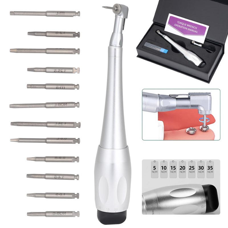 Dental Universal Implant Torque & 16 Drivers Wrench 2 Heads Adjustment Handpiece