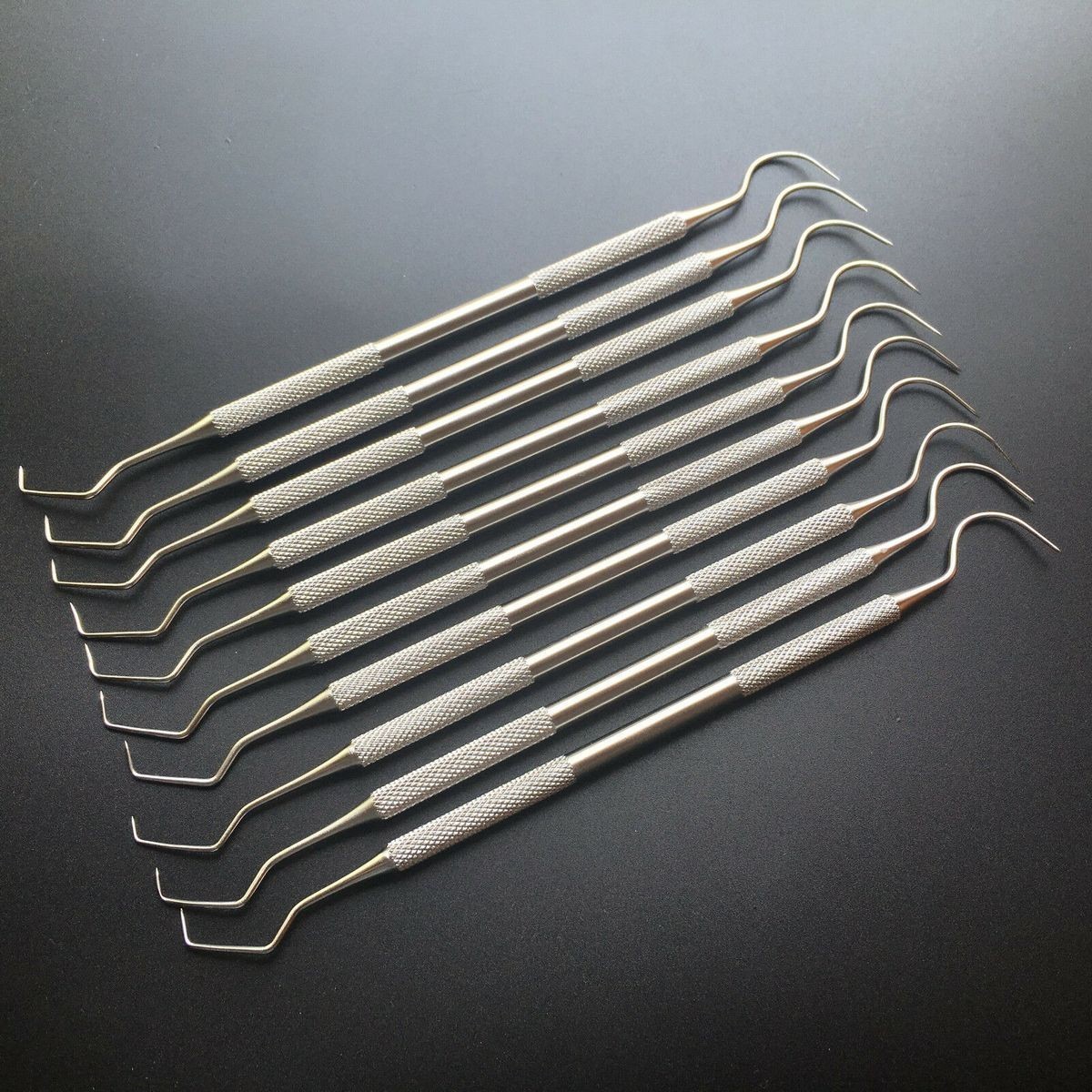 10 Pcs Dental Probe 6.5′ peridontal Explorer Double Ended Denture Instrument set