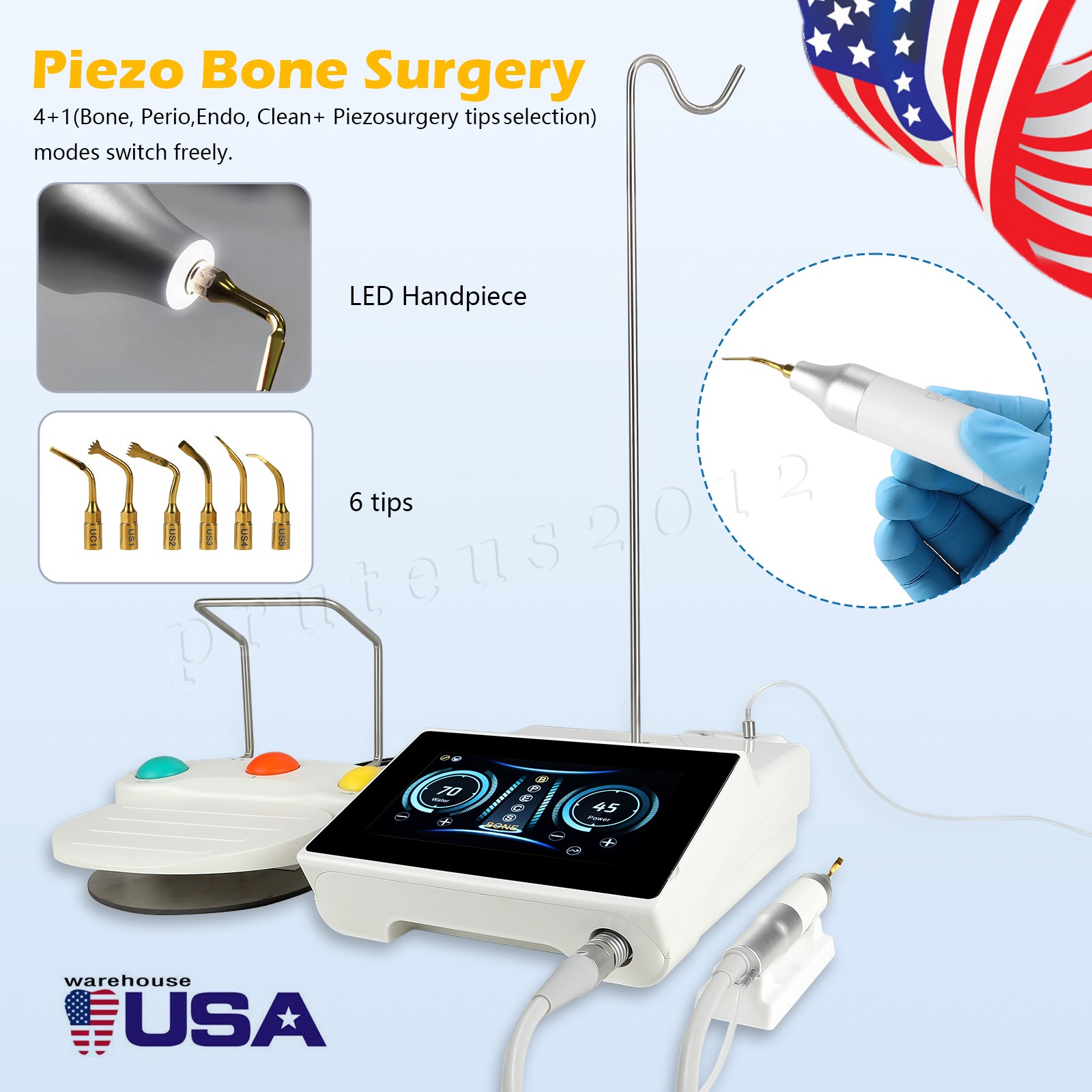 Dental Piezo Surgery Bone Cutter Equipment Ultrasonic Bone Piezosurgery Motor