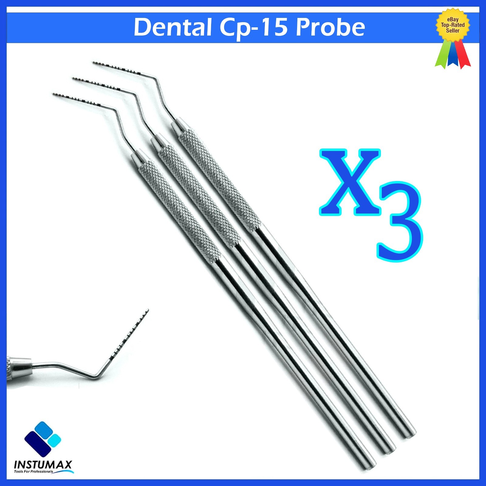 X3 Periodontal Color Coded Dental Marking Pocket Probe Williams CP 15