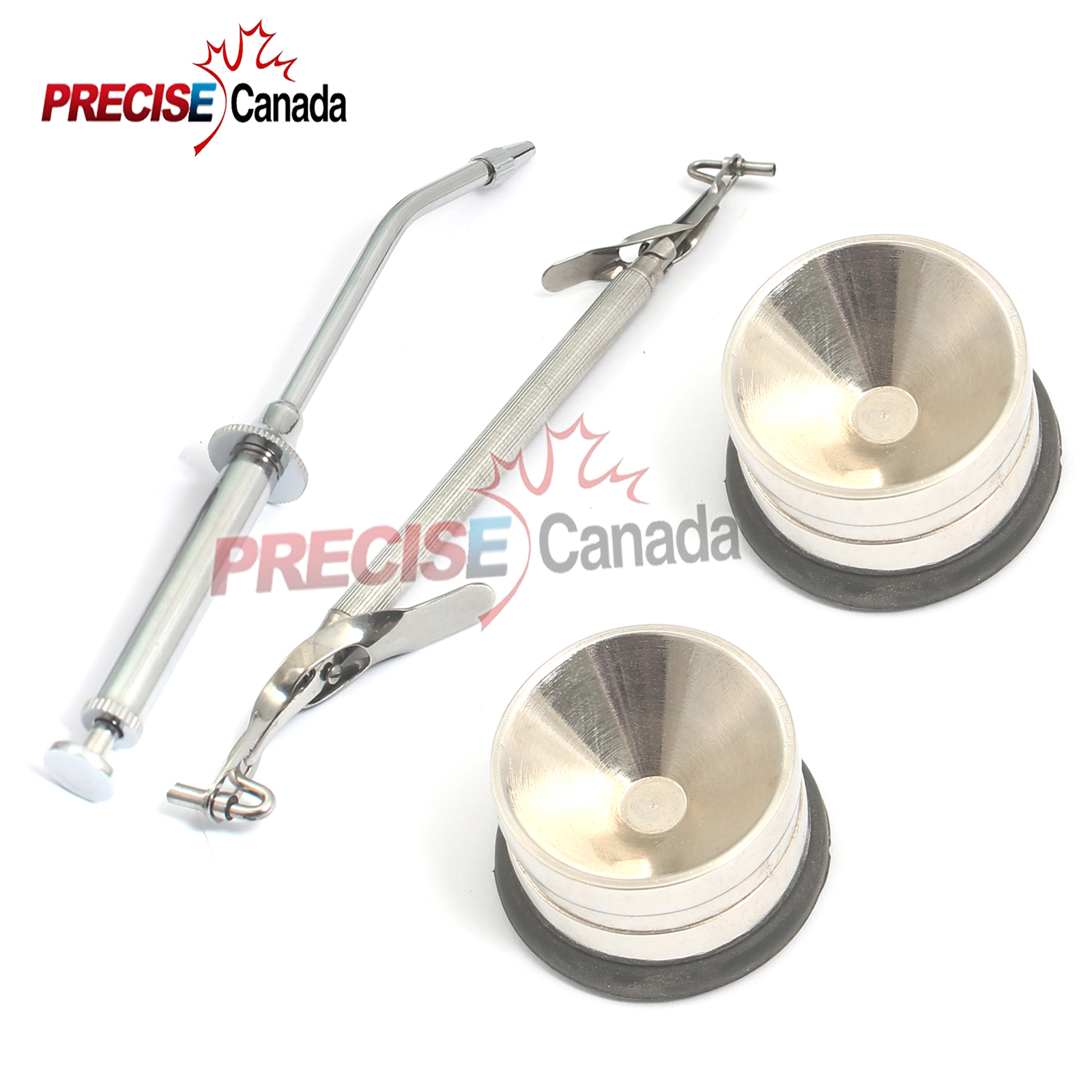 1 Set Dental Amalgam Carrier, Amalgam Syringe + 2 Amalgam Well Stainless Steel