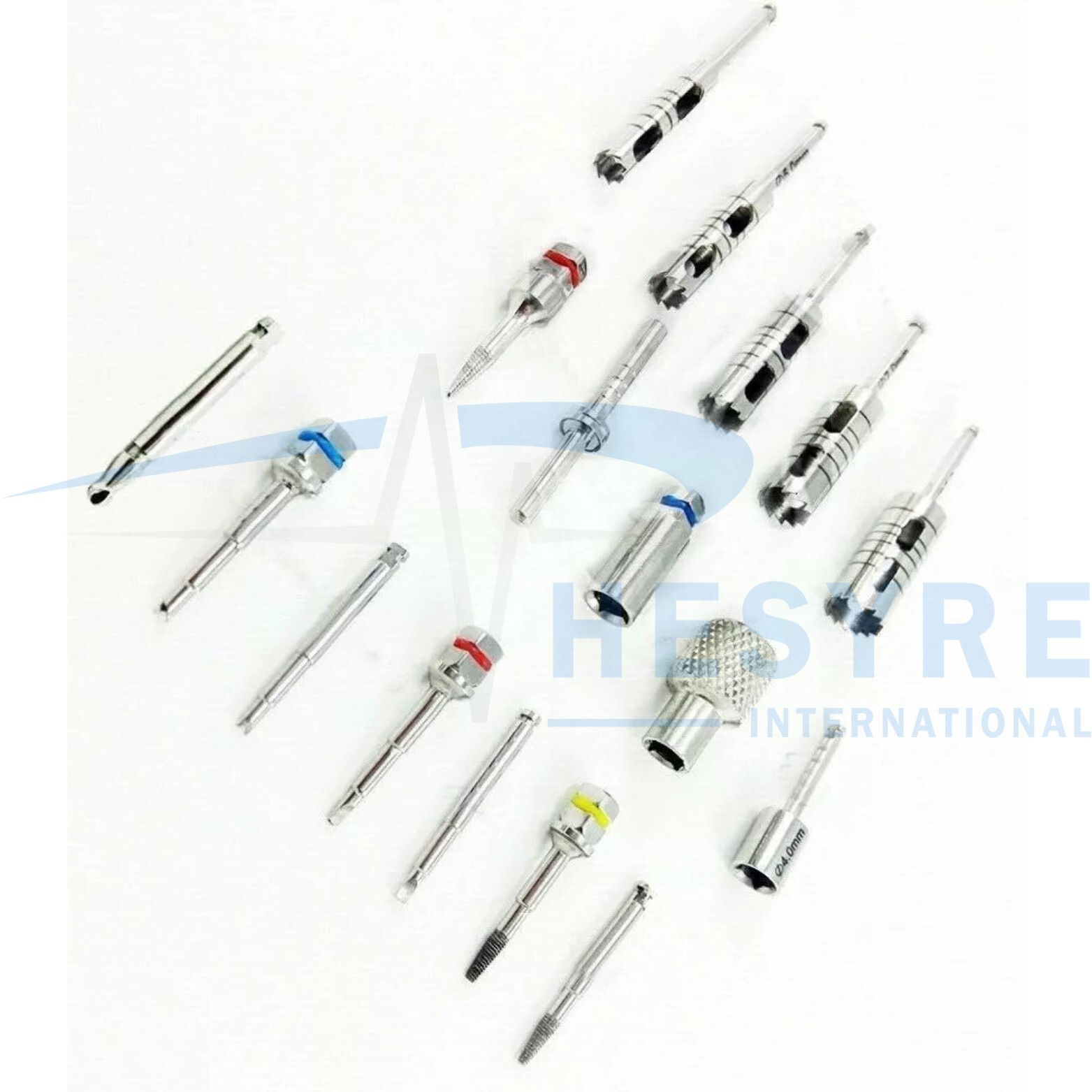 Dental Implant Remover Kit Fixture Removal Set Long Trephine ,4mm Wrench 18pcs