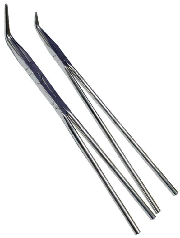 Equine Dental Fragment Forceps Serrated Jaws Set of 2