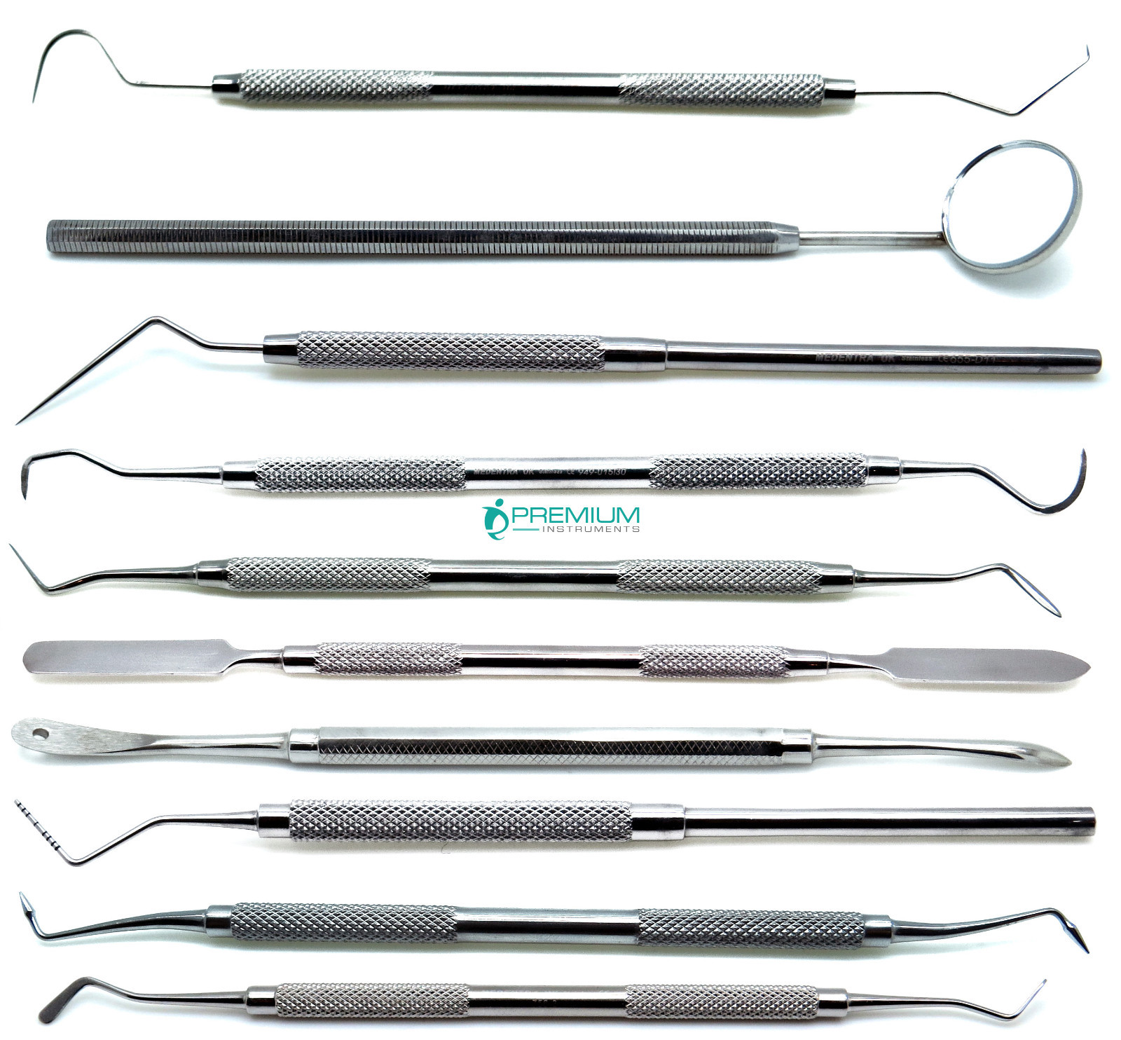 10 Pcs Dental Examination Pro Set Explorers Probes Spatulas Filling Instruments