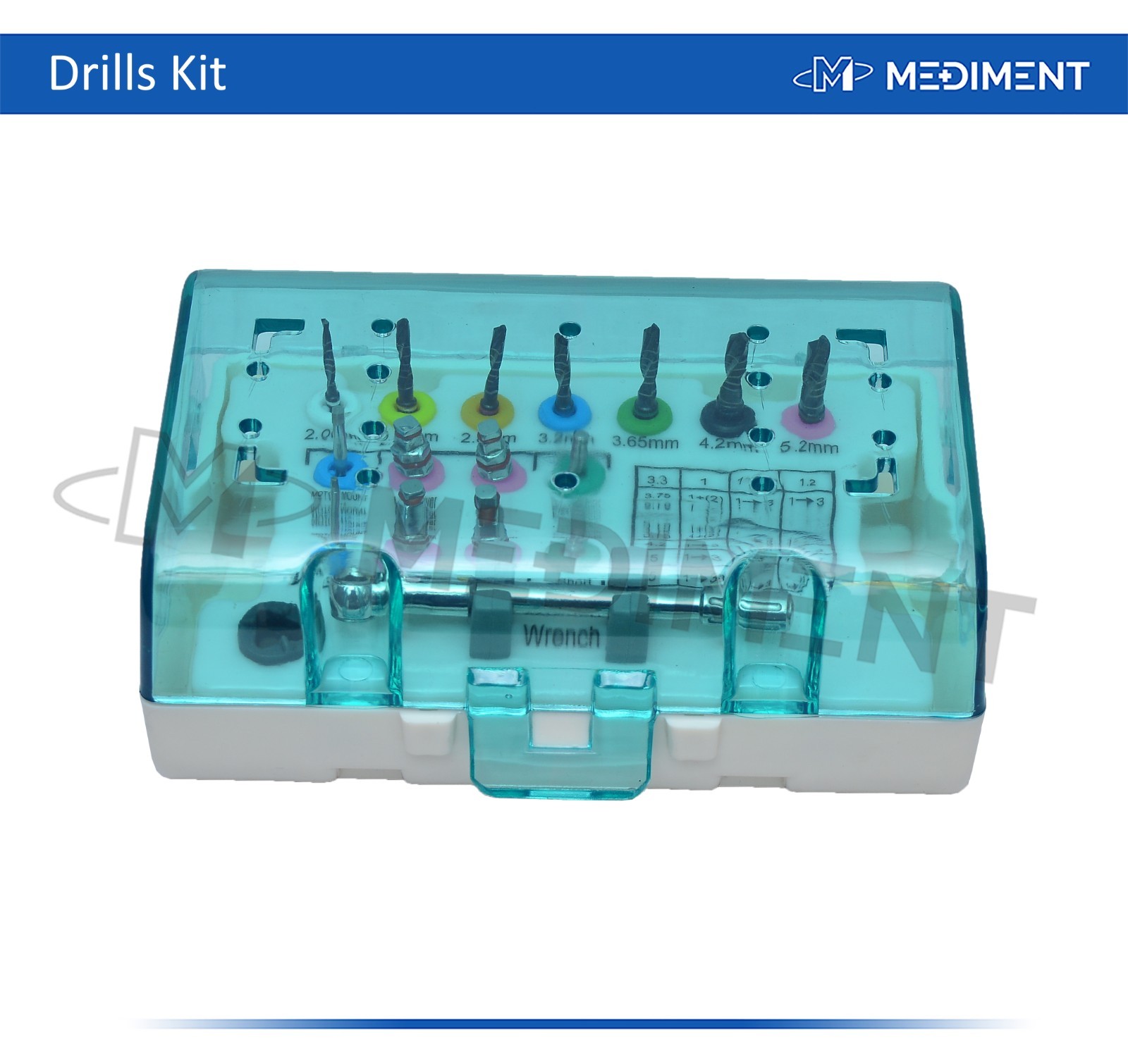 Dental Drill Kit 15 Pcs With Plastic Sterilization Box