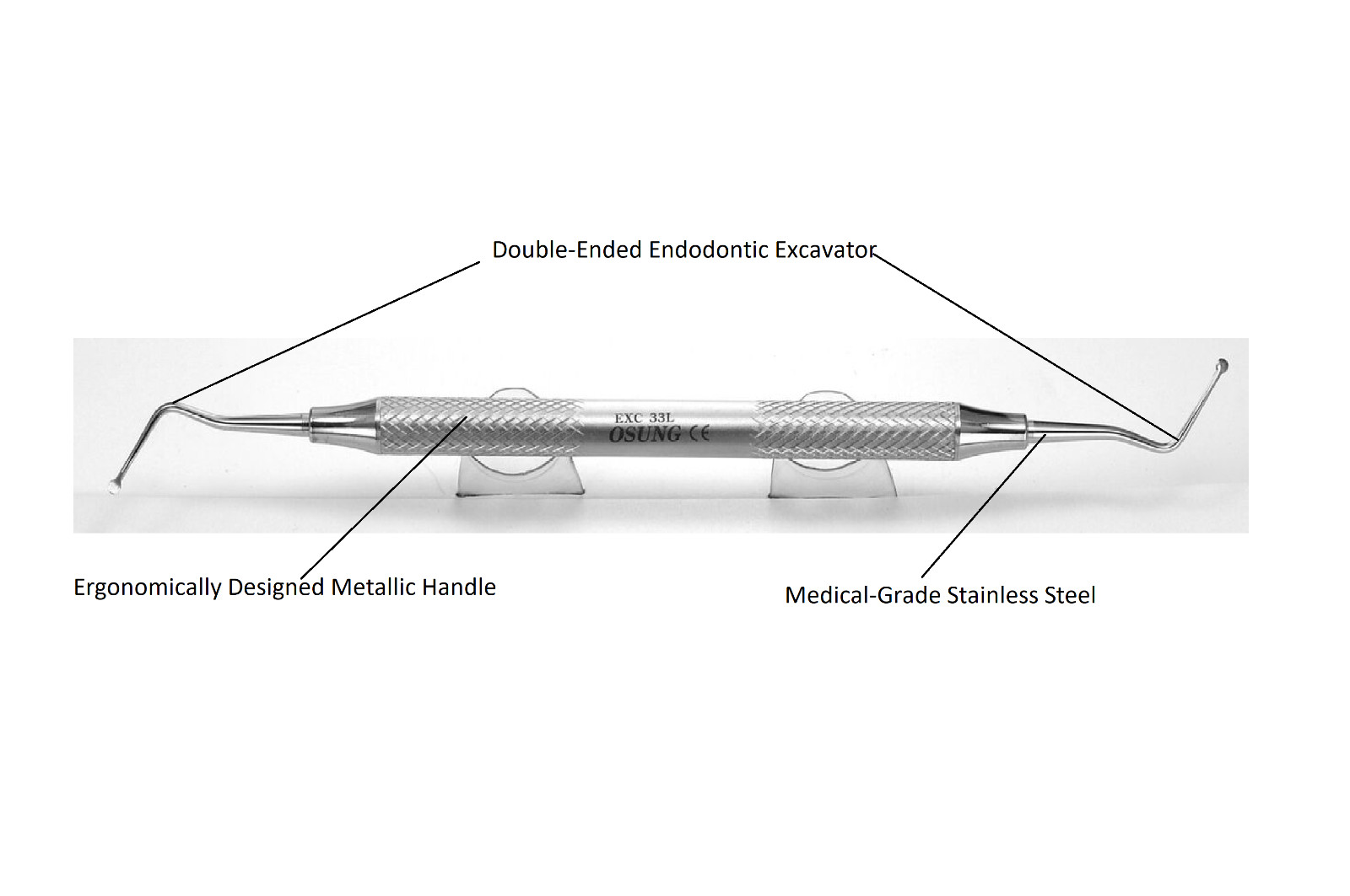 Osung Dental Excavator Endontic 2.00mm/2.00mm Spoon Terminals EXC33L [B444-1]