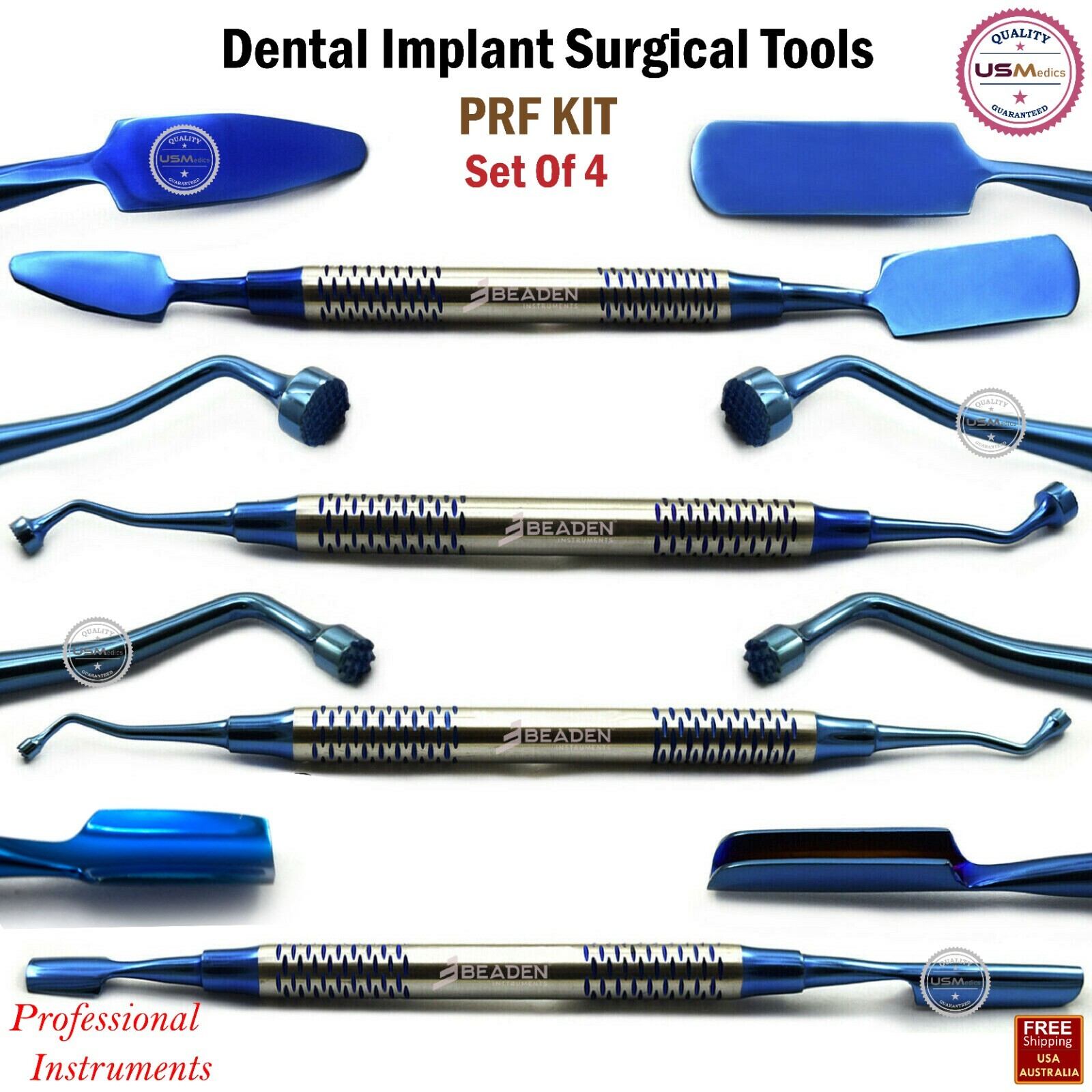 Dental Implant Surgery PRF Kit Blue PRF Complete Box Spoon Grafting Instruments