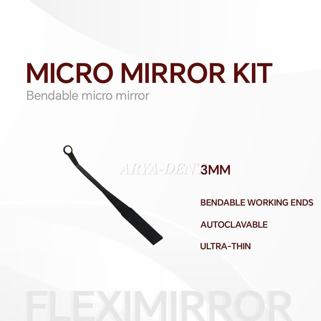 Dental Micro Mouth Mirror Reflector Detachable Handle Flexible Odontoscope Set