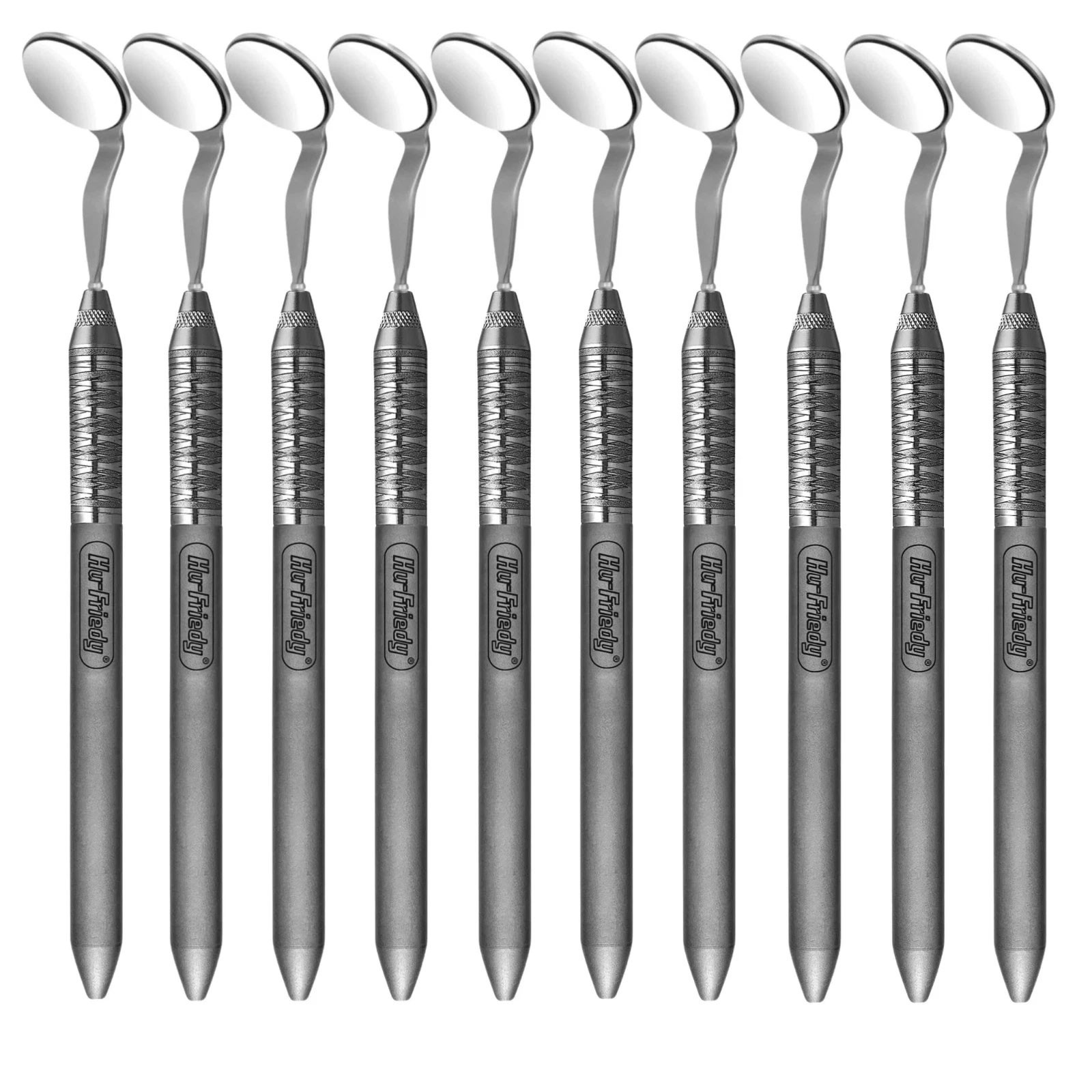 Lot of 10 Pcs Hu-Friedy MH6 Handle With Single Side Dental Mirror Complete Set