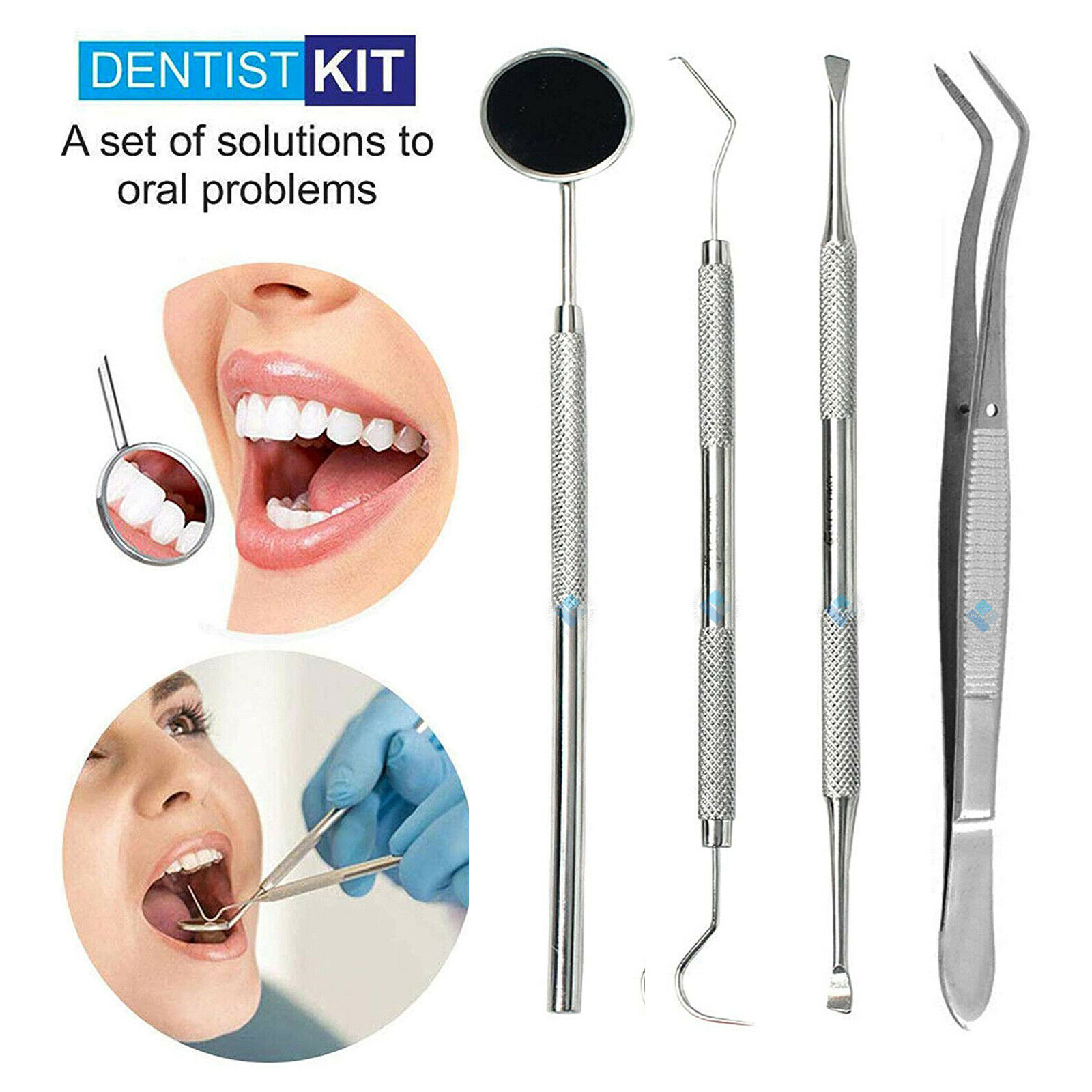Dental Pick & Mirror Tools Sculpture Instrument Double End Dentist Oral Kit Set