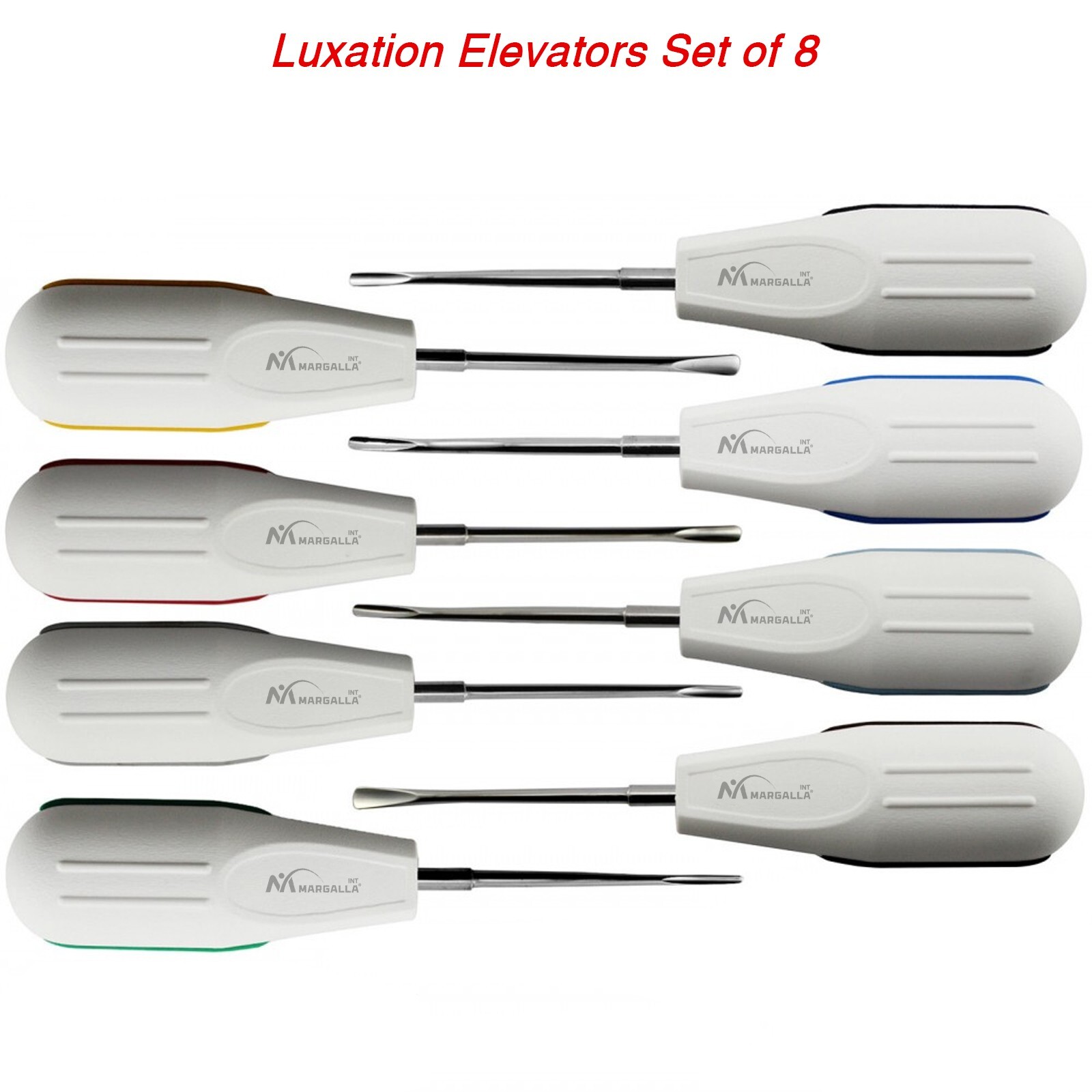Dental Luxating Root Elevators Set Of 8 Luxation Extraction Surgical Instrument