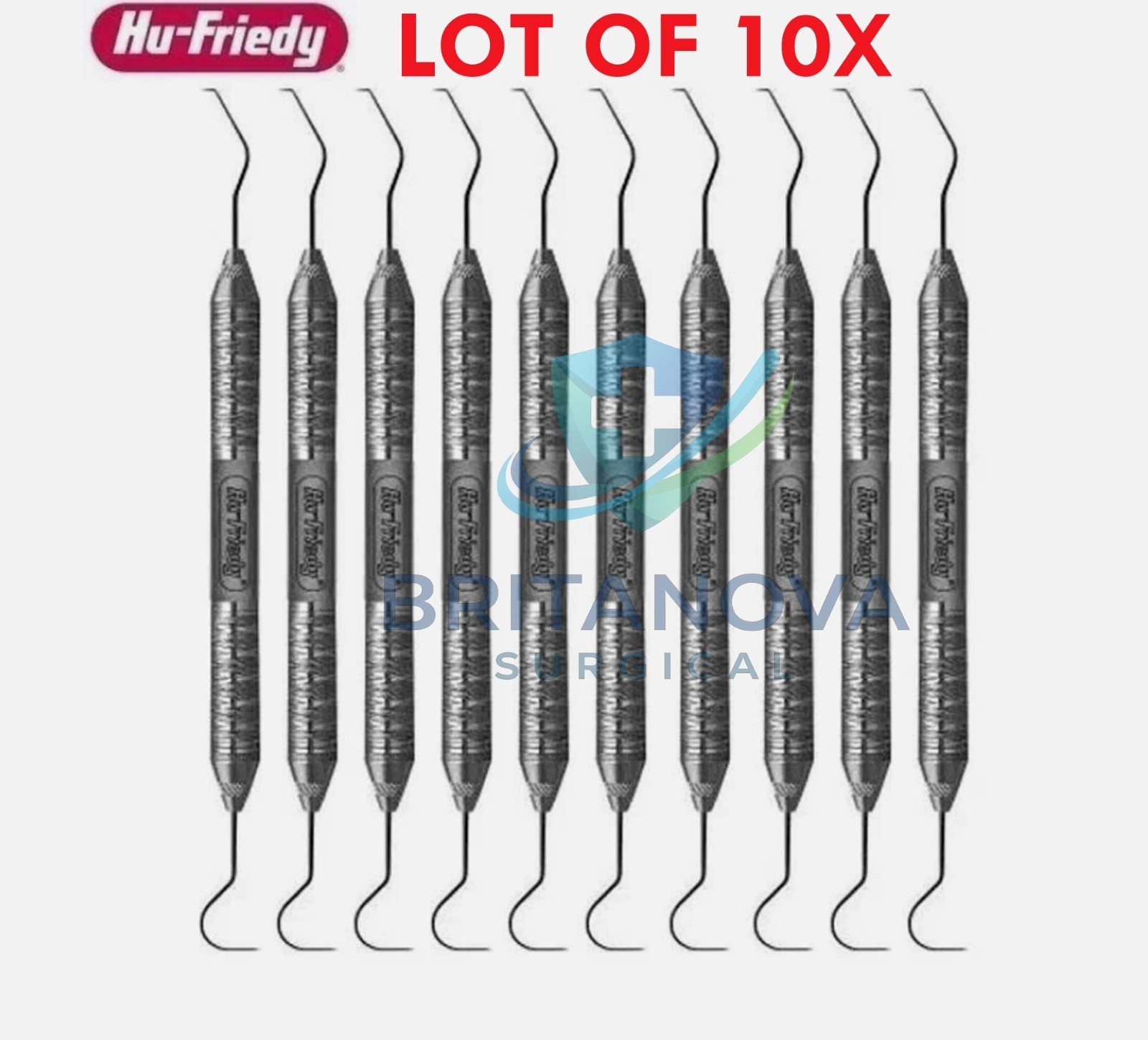 Lot of 10X Hu-Friedy Explorer EXD56 #5 Dental Instruments Satin Steel Handle