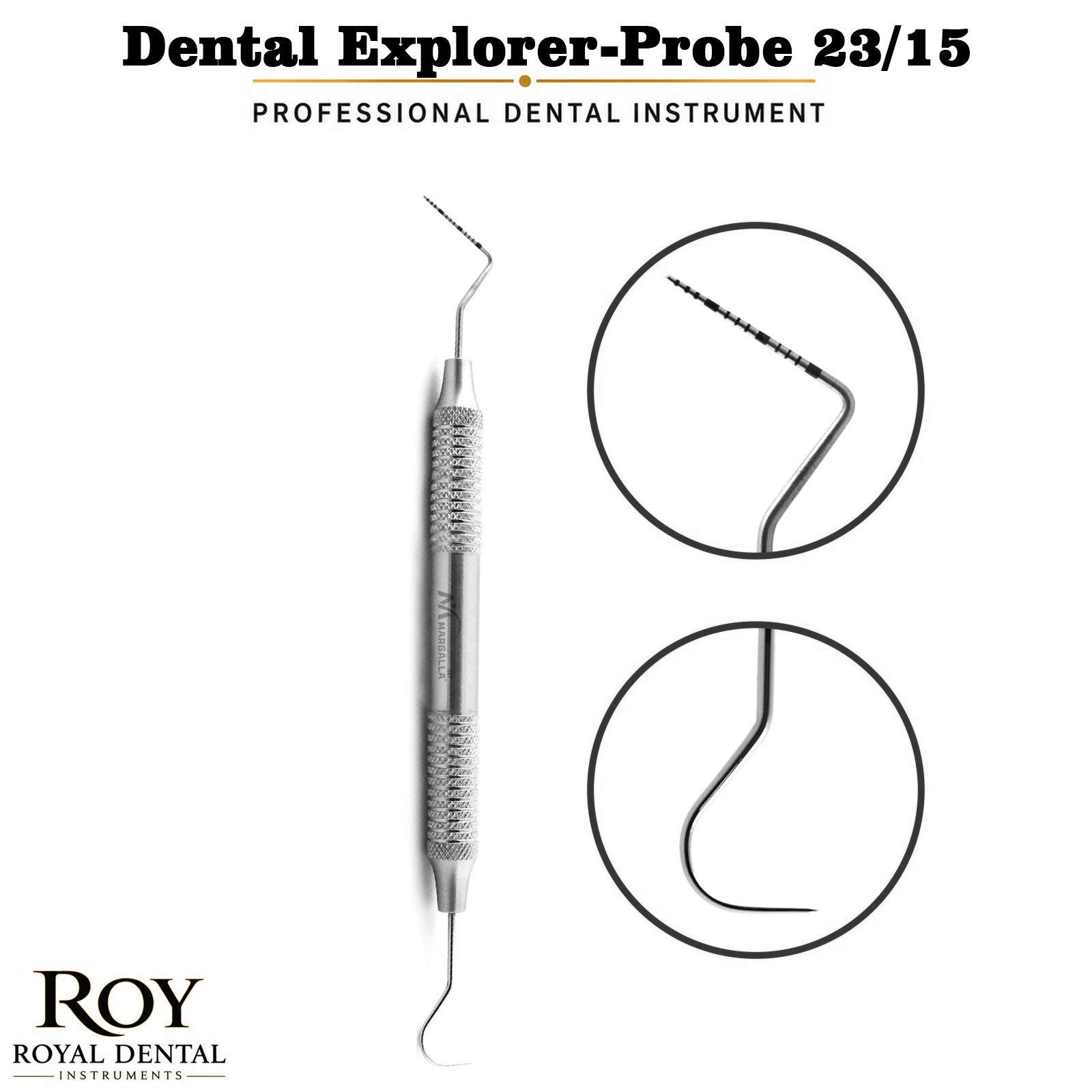 Dental Perio Explorer 23 Probe UNC 15 Hallow Handle Color Marking Double Ended