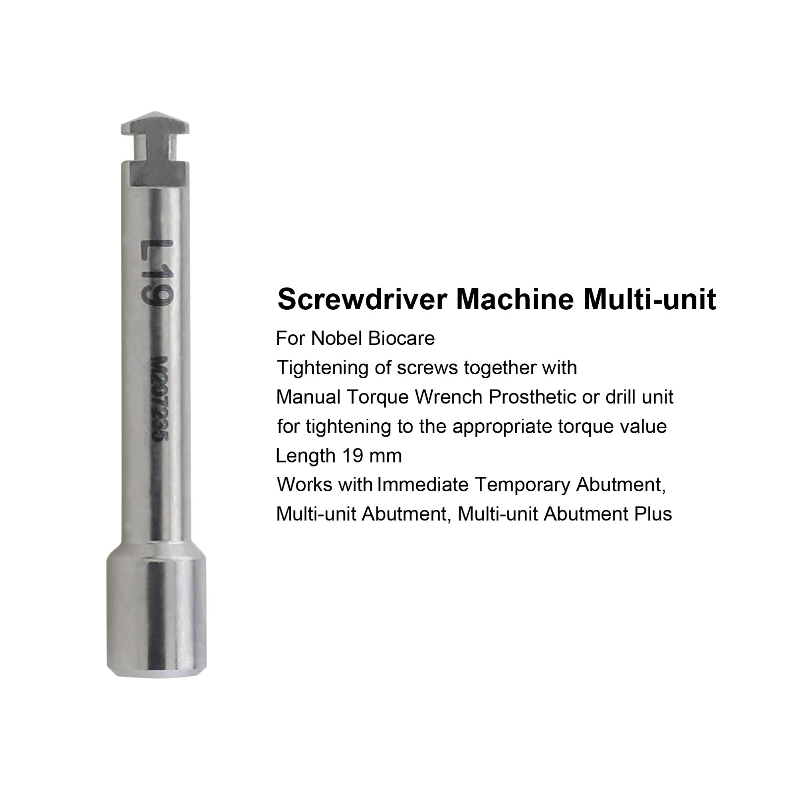 Implant Screwdrivers Multi Abutment Driver Nobel Biocare Manual Adapter 8mm 19mm