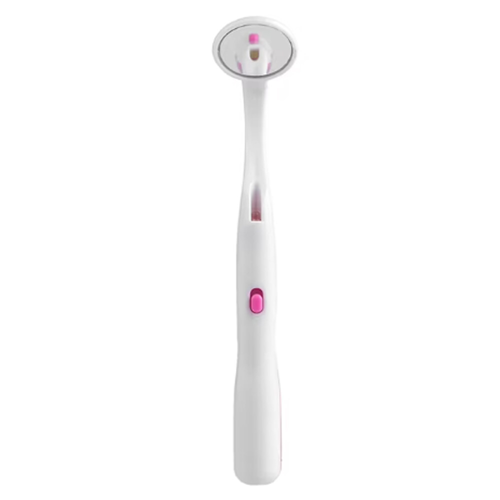 Dental Mouth Mirror With LED Light Reflector Odontoscope Teeth Inspection Pink