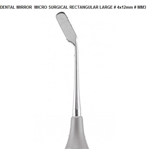 DENTAL INSTRUMENT MIRROR MICRO SURGICAL RECTANGULAR LARGE # 4x12mm # MM3 Profess
