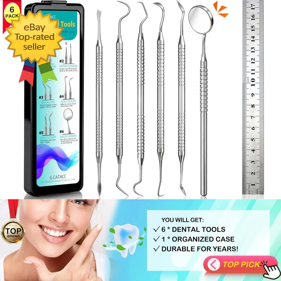 Dental Tools, Dental Pick for Teeth Cleaning, Stainless Steel Hygiene Kit