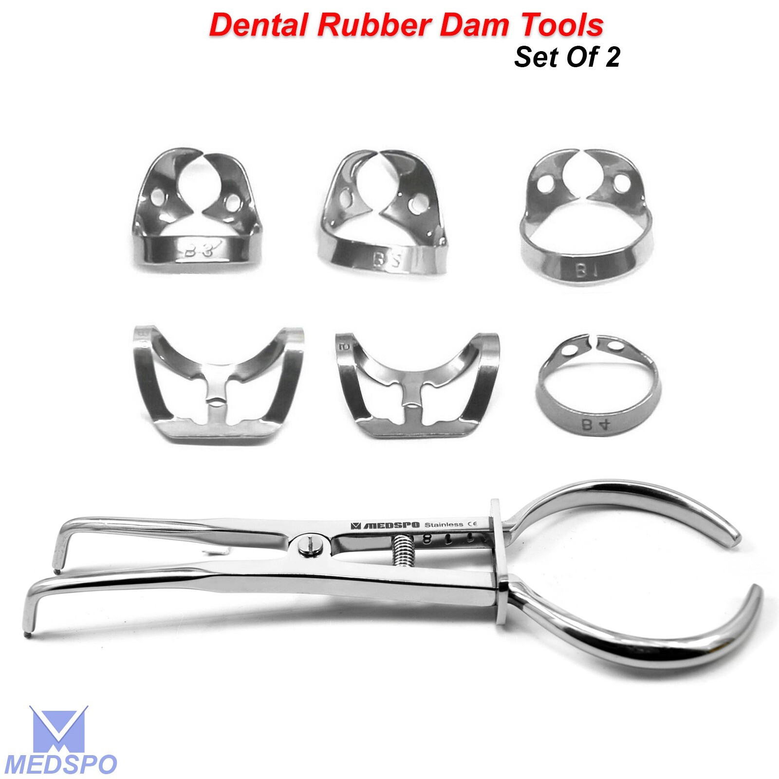Endodontic Dental Rubber Dam Clamps Tooth Retractor Ivory Stoke Orthodontics Kit