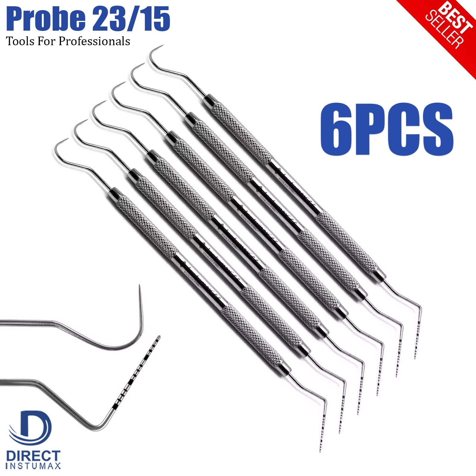 Dental Perio Explorer 23 Probe UNC 15 Color Marking Diagnostic Double Ended Tool