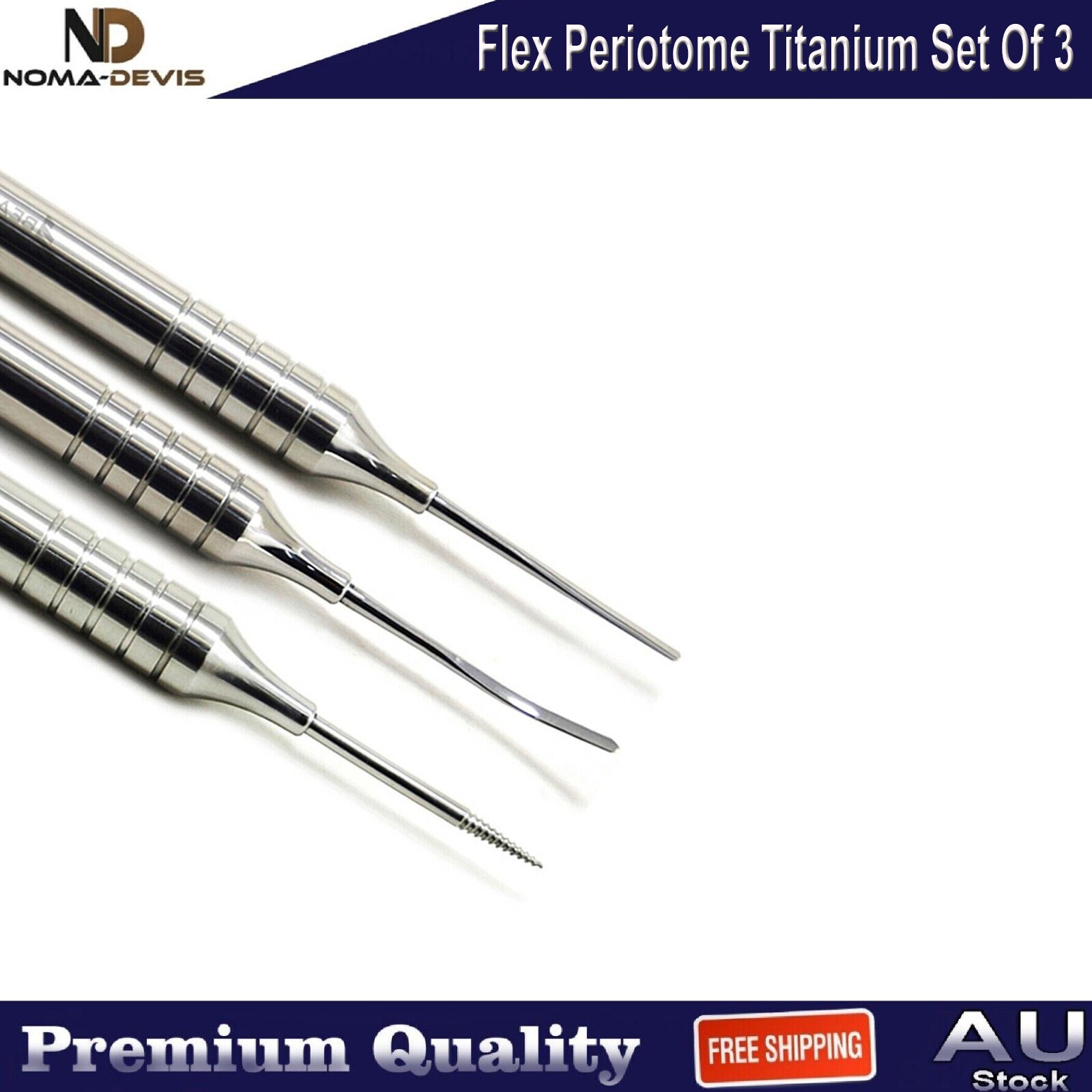 3 PCS Set Periotome Luxating Titanium Flex Dental Root Extraction Screw Tools CE