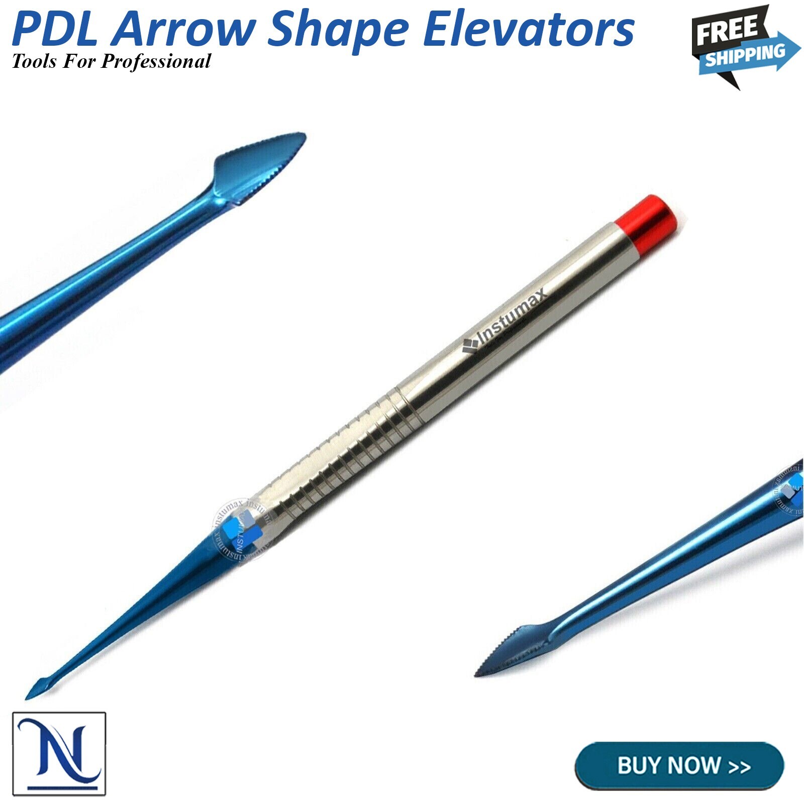 PDL Arrow Shape Elevator Dental Luxating Serrated Spade Luxation Titanium Coated