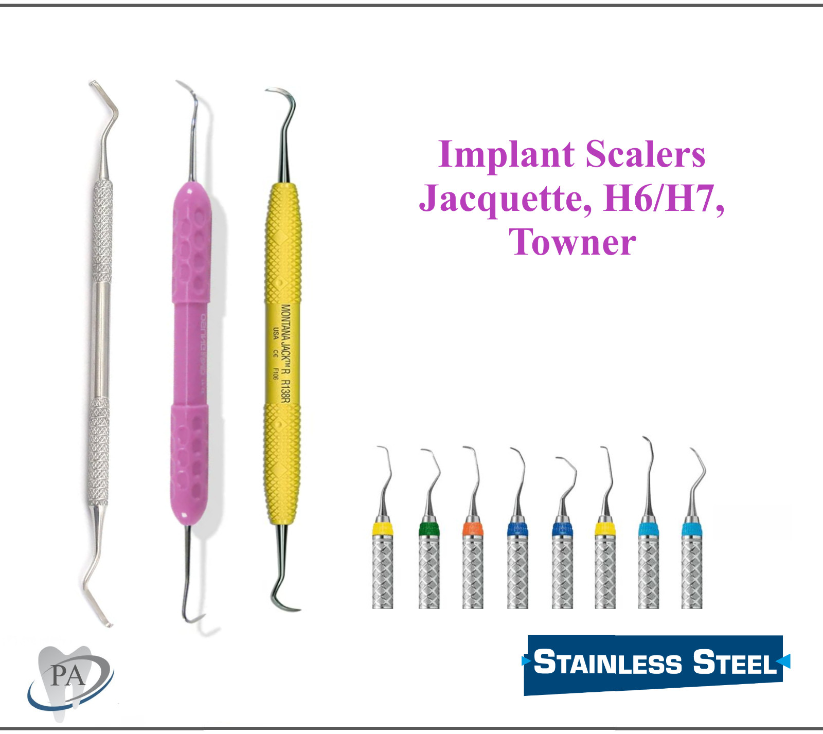 Dental Barnhart 5-6 Columbia 13-14, 4L-4R Universal Curette, Anterior Scaler
