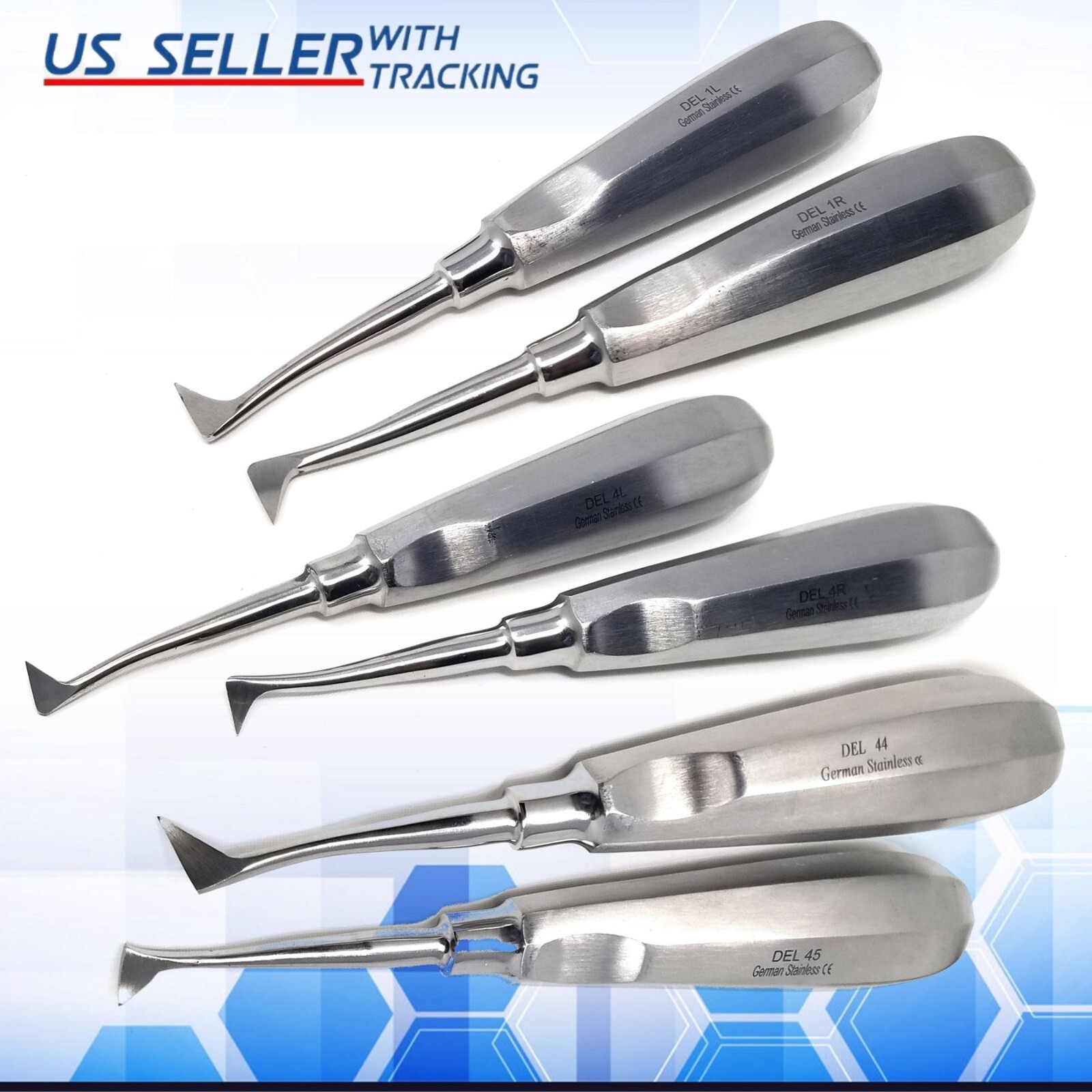 Dental Cryer Elevators Right & Left Oral Surgery Teeth Extraction Surgical Tools