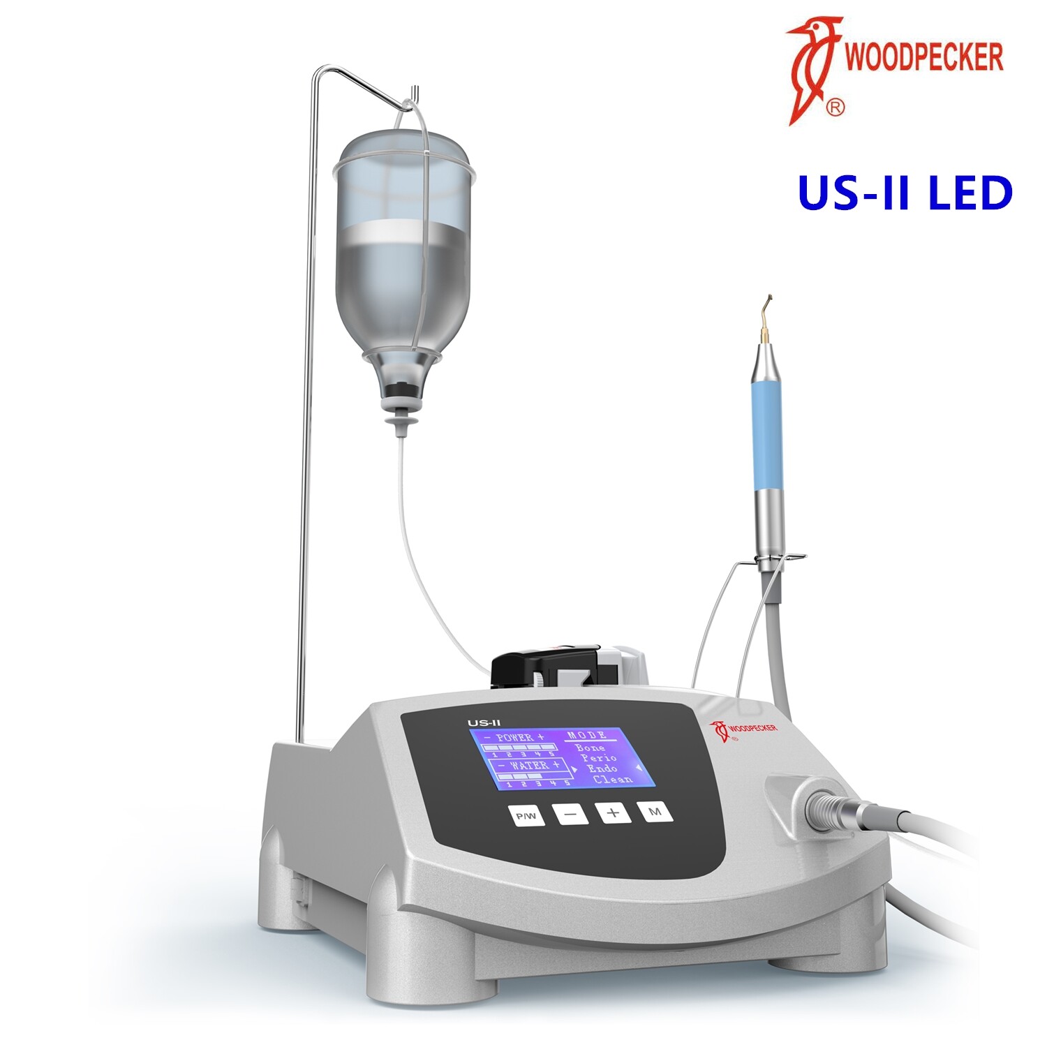 Woodpecker US-II LED Ultrasurgery Piezo Set 2 x LED Handpiece 14 Mectron Tips
