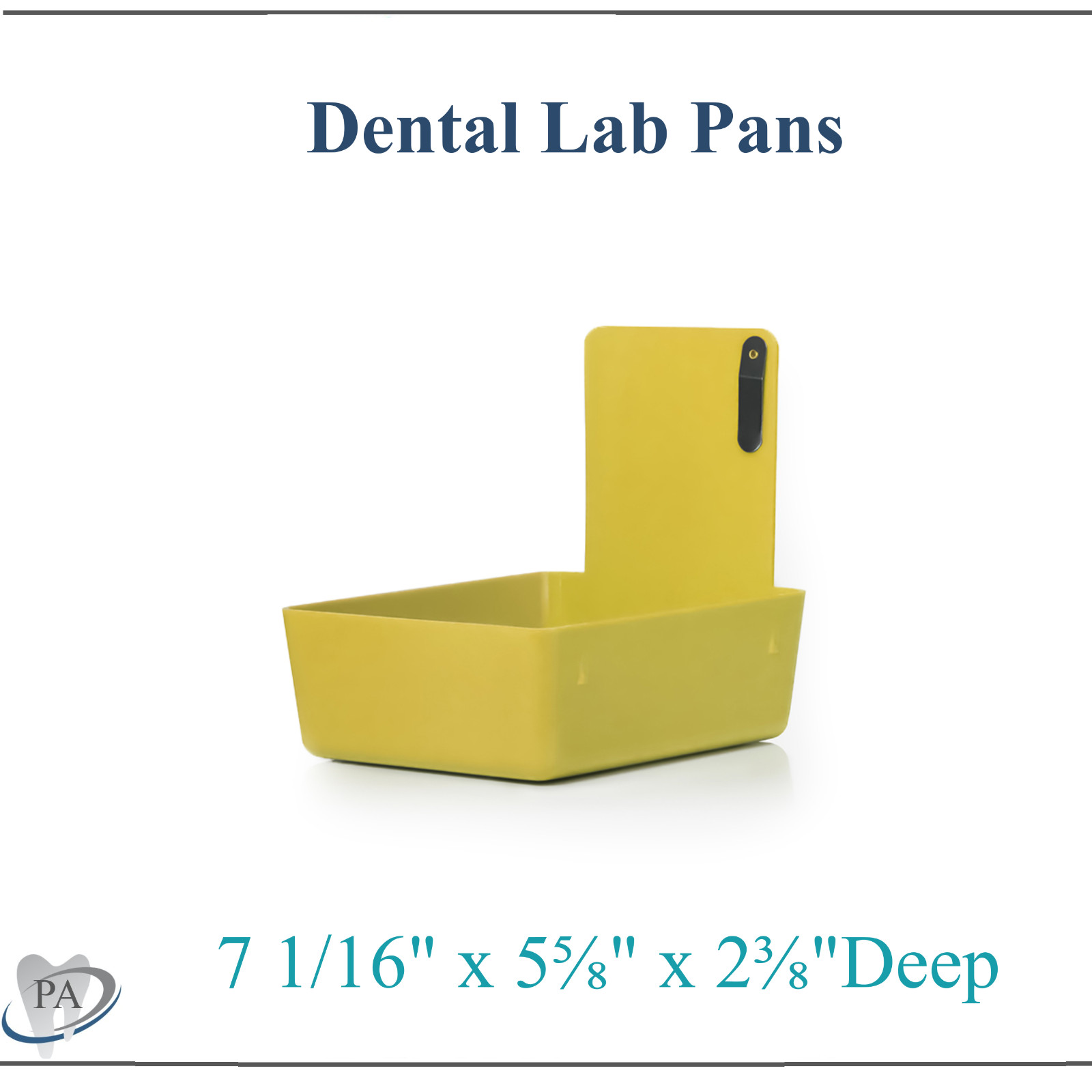 Dental Lab Pans Medium with metal clip 7 1/16″ x 5⅝” x 2⅜”D, Box of 10 Work Pan