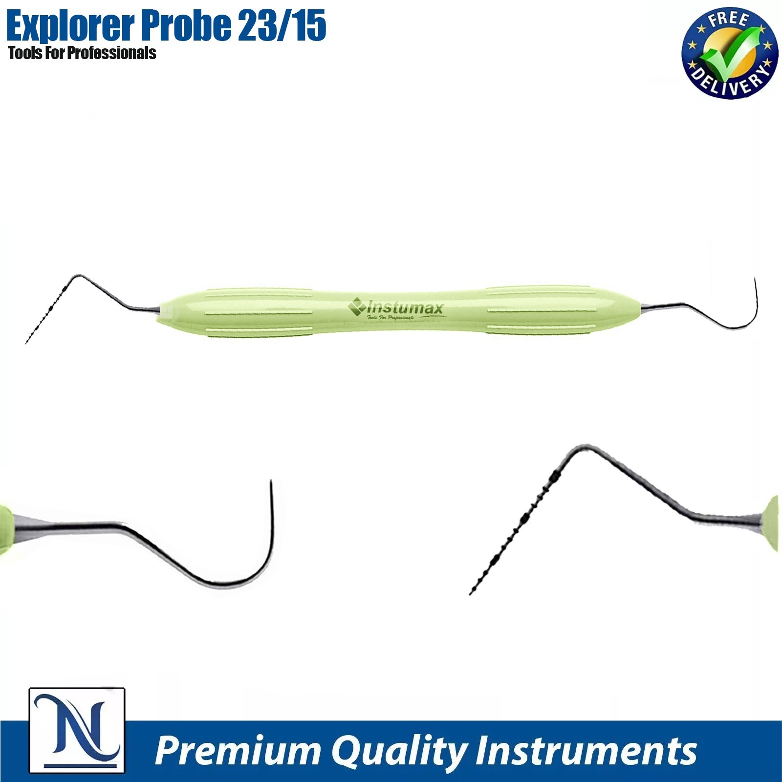 Dental Williams Explorer UNC 15/23 Color Coded Probe Double Ended Instruments