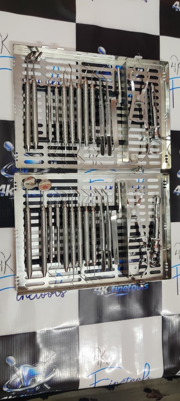 2x Hu-Friedy Dental Endodontic Instrument Set of 15 & large Sterilization Casete