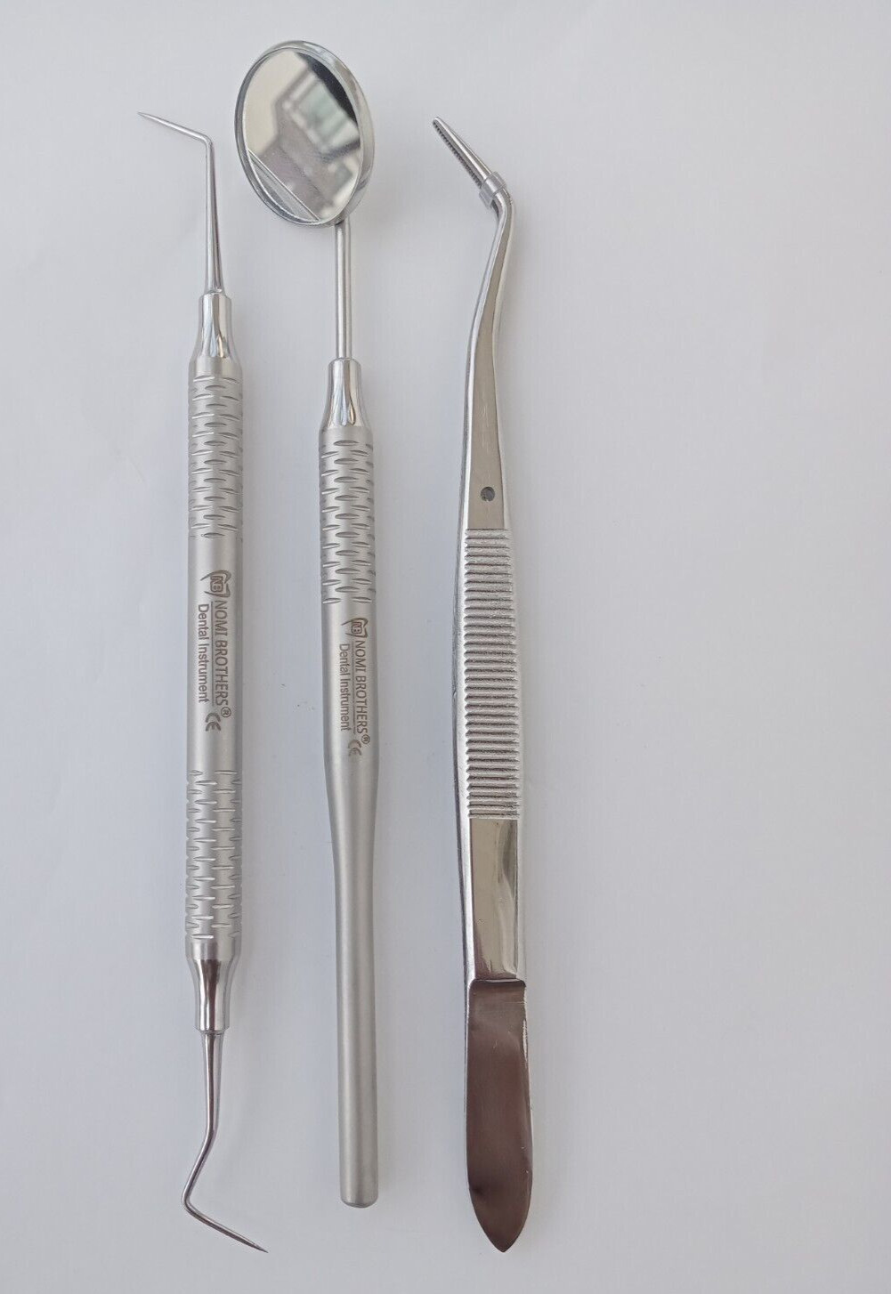 Premium German 3 Instruments Basic Dental Set Miror Explorer College Coton Plier