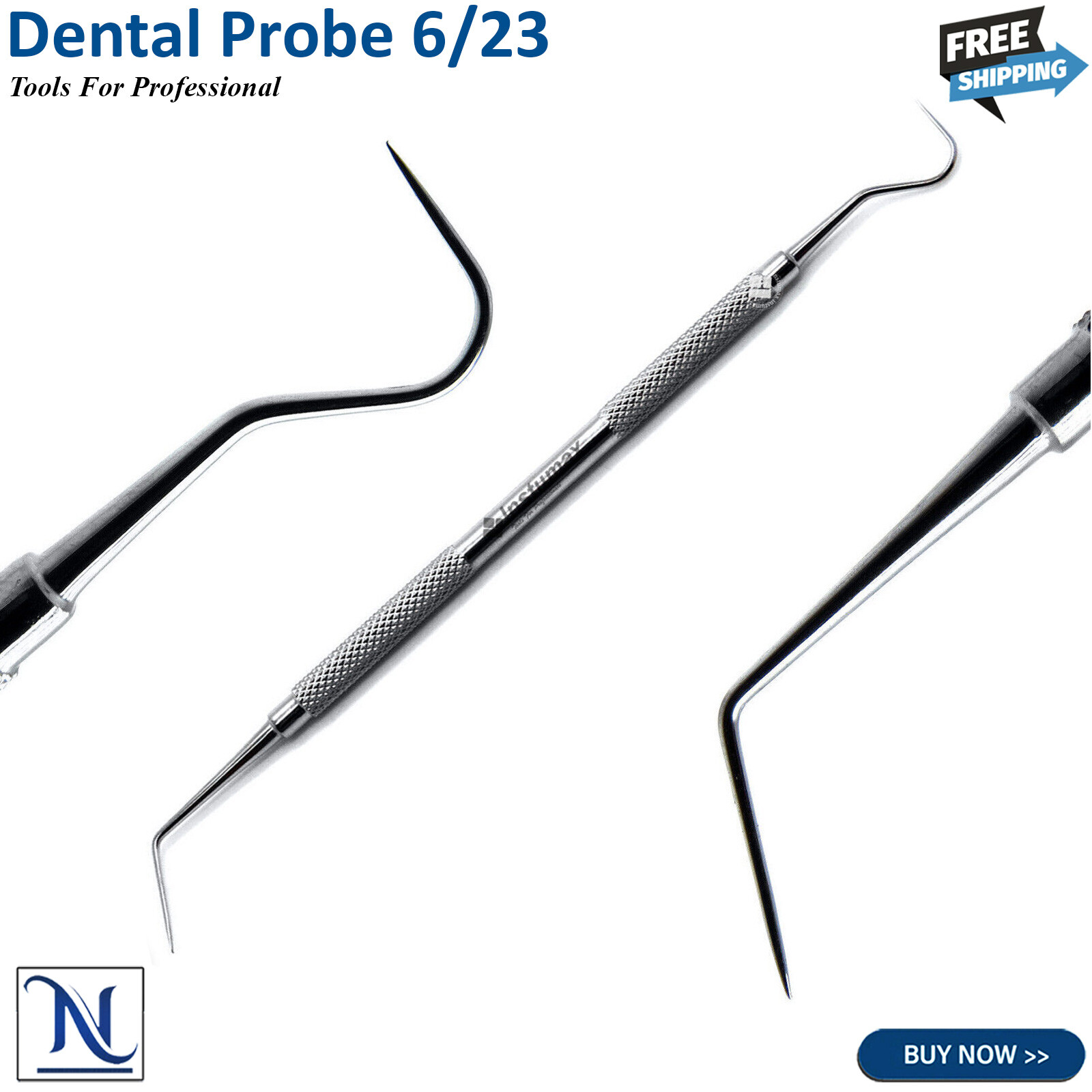 Probe 6/23 Dental Examination Dentist Pick Tools Double Ended Dental Instruments