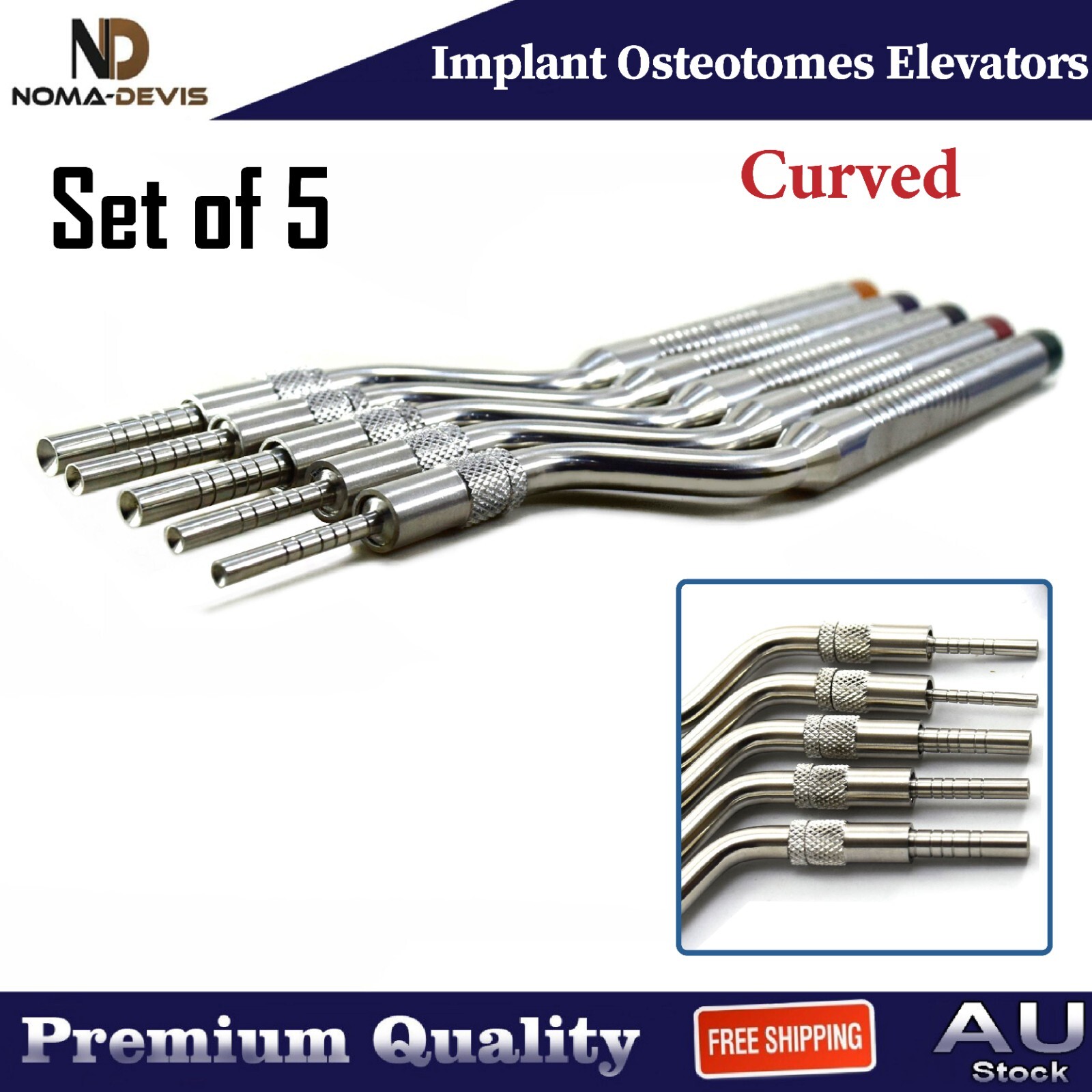 Orthopedic Surgical Osteotome Off Set Concave Tip Sinus Lift Implant Elevators