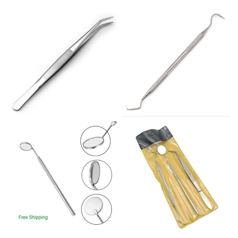 10 Kit basic examination dental kit set of 3 hygiene kit mirror explorer tweezer