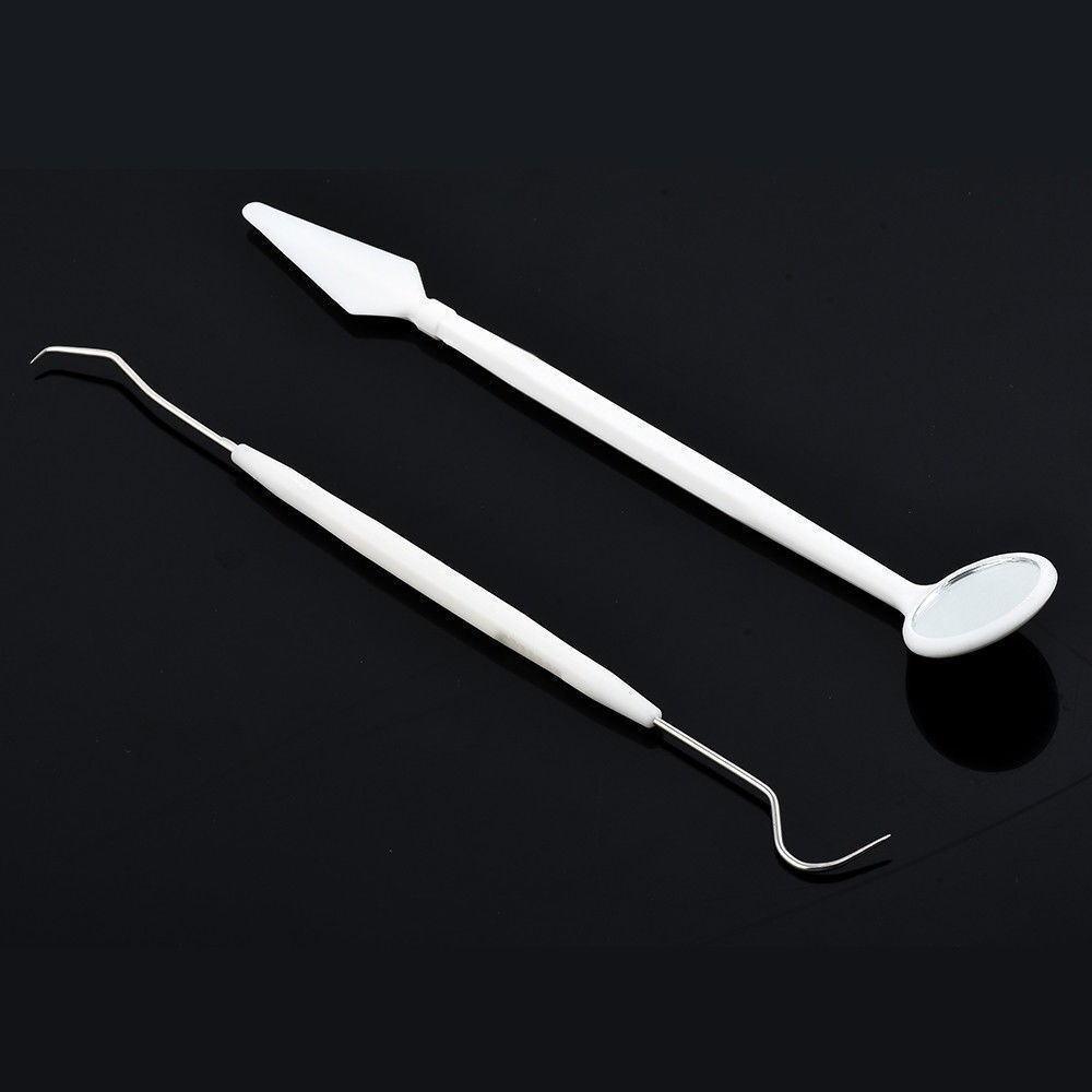 3Pcs/Pack Dental Disposable Stainless Steel+ Plastic Mouth Mirror Tweezers Probe