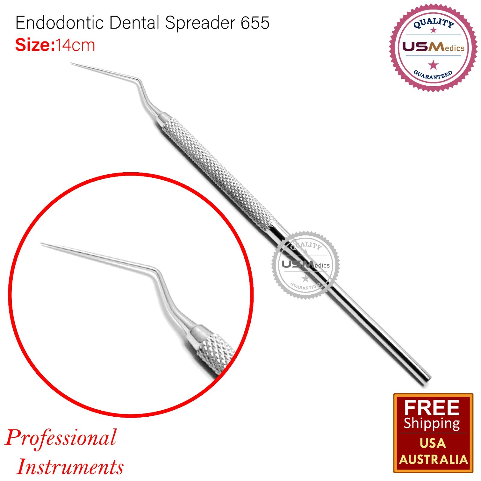 Endodontic Dental Surgical Spreader 655 Plaque Removal Root Canal Plugger Beaden