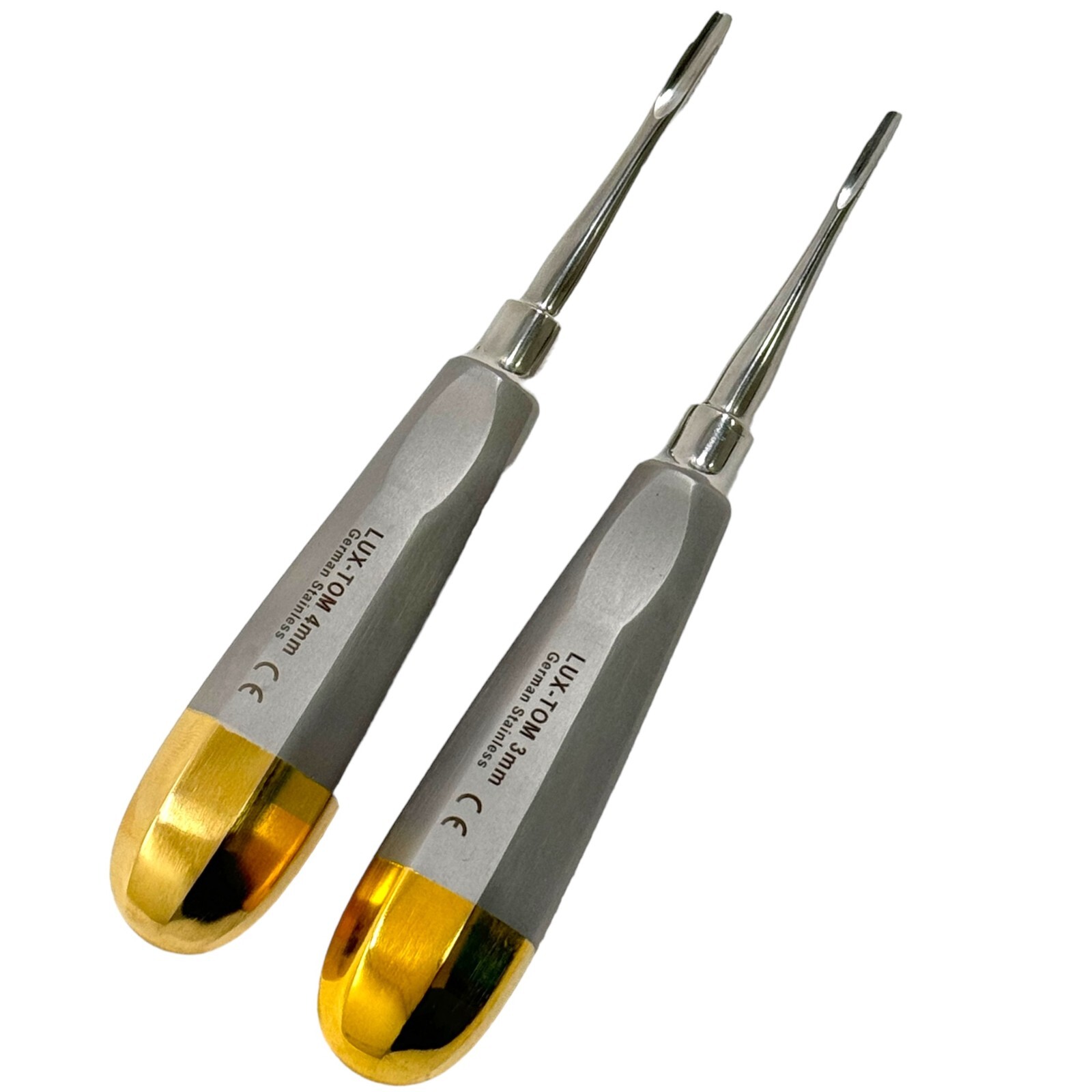 2 Pack Extraction Dental Elevator Root Tip Straight 3mm 4mm 5mm Hollow Handle