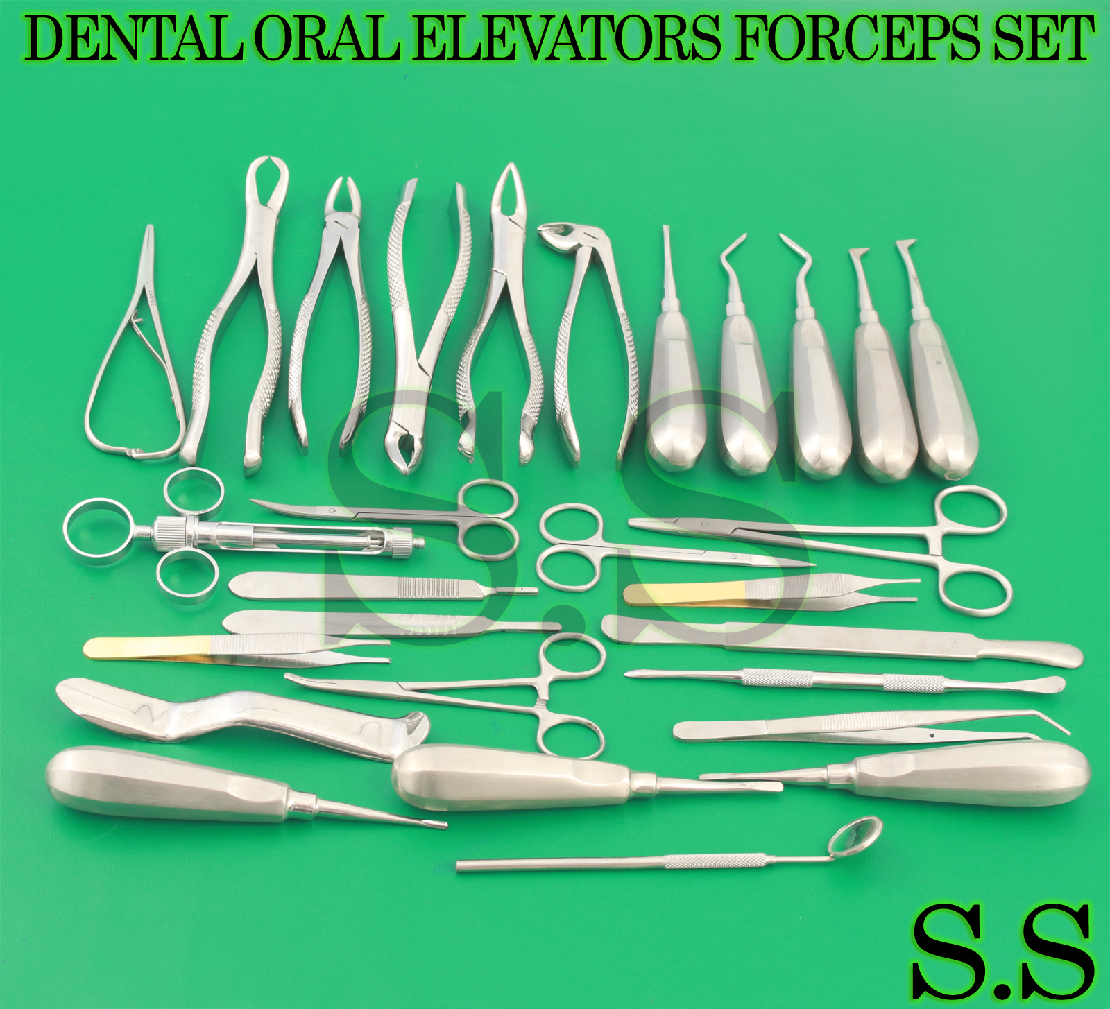 74 Pcs Oral Dental Extraction Surgery Extracting Elevators Forceps German DN-419