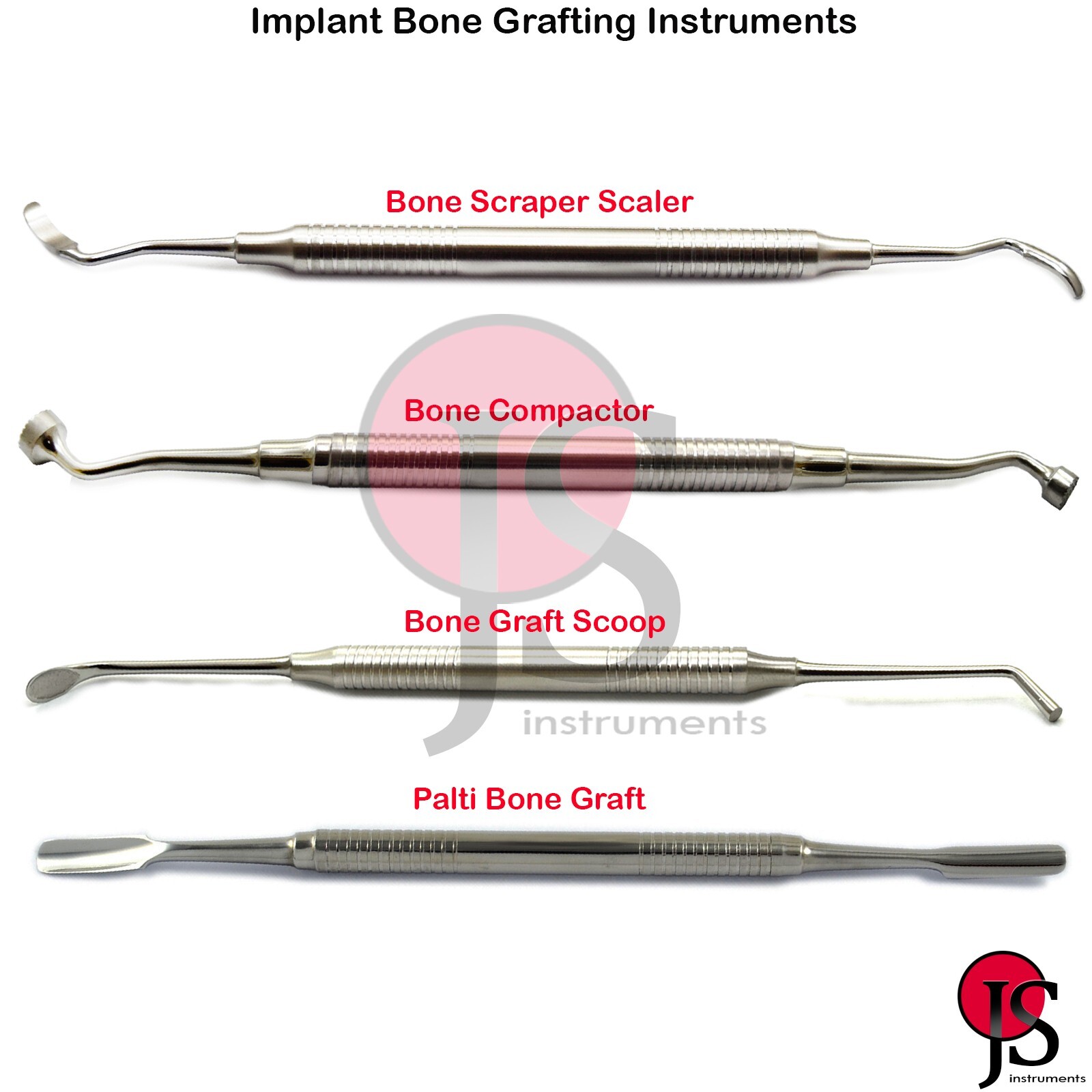 Bone Graft Carrier Packer Compactor Scoop Scraper Implant Grafting Dental Tools