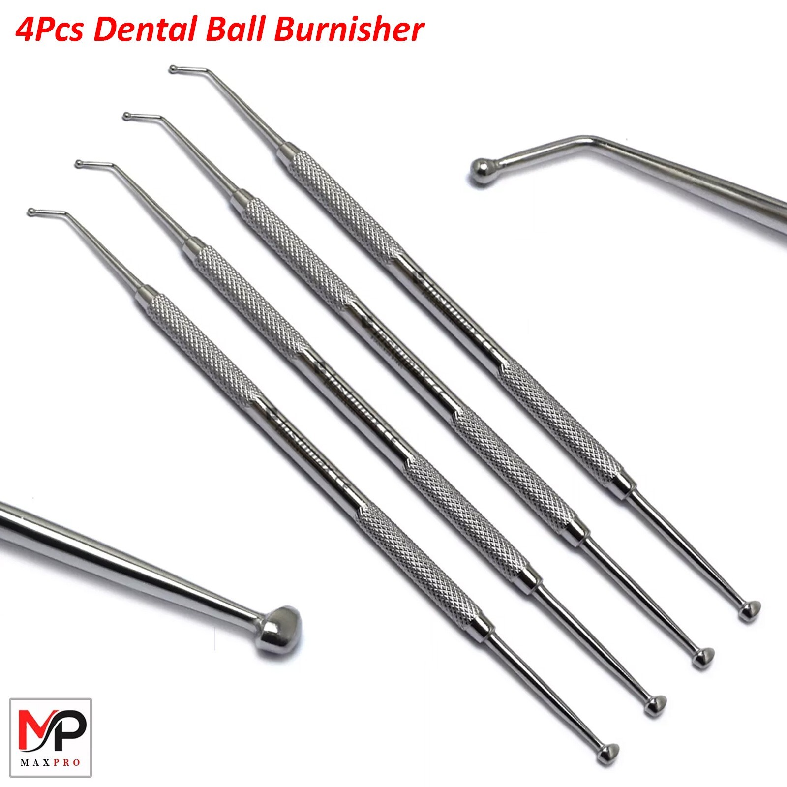 4Pcs Dental Ball Burnisher 27/29 Ovoid Amalgam Composite Filling Instruments CE