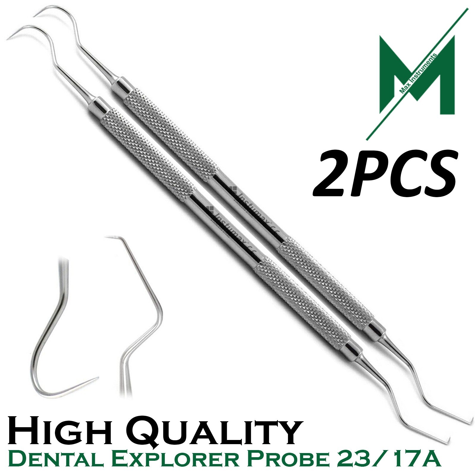 New 2 PCS Double Ended Probe 23/17A Dentistry Dental Examination Explorer New