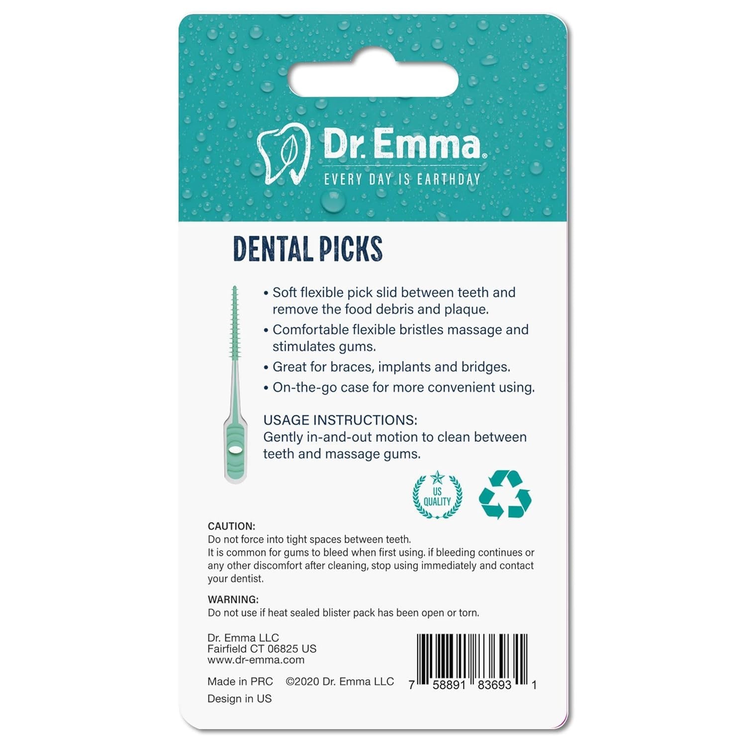 Flexible Mint Dental Picks for Braces & Implants – 200 Count with On-The-Go Case