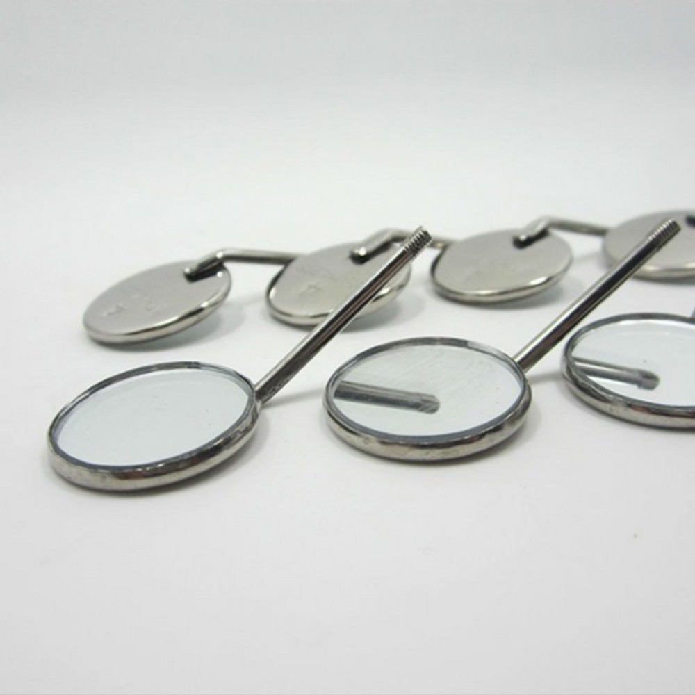 Premium 20-100PCS Dental Mouth Mirror heads Cone Socket #5 Plain + Free Handle