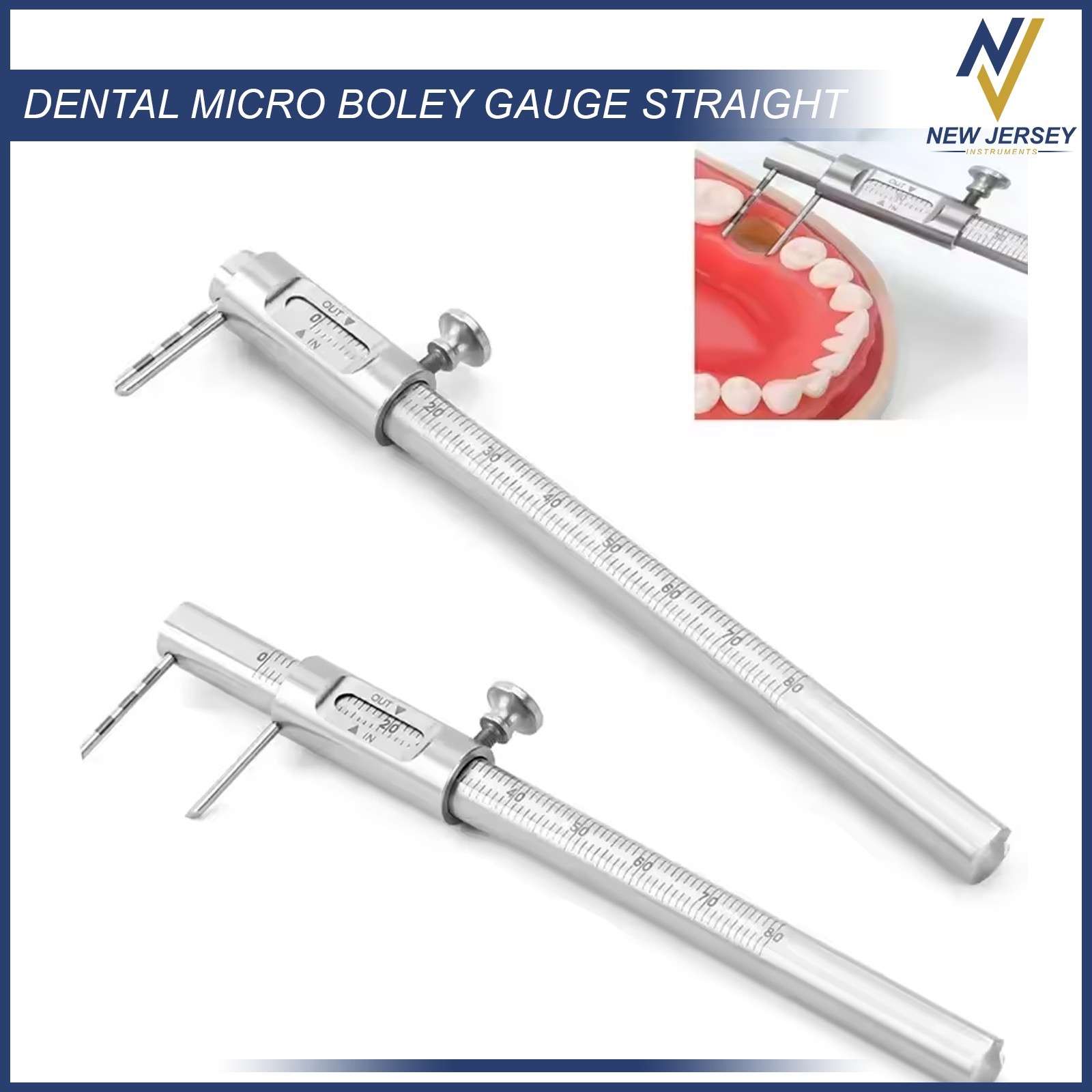 Dental Micro Boley Gauge Straight Teeth Size Measuring Orthodontic Instruments