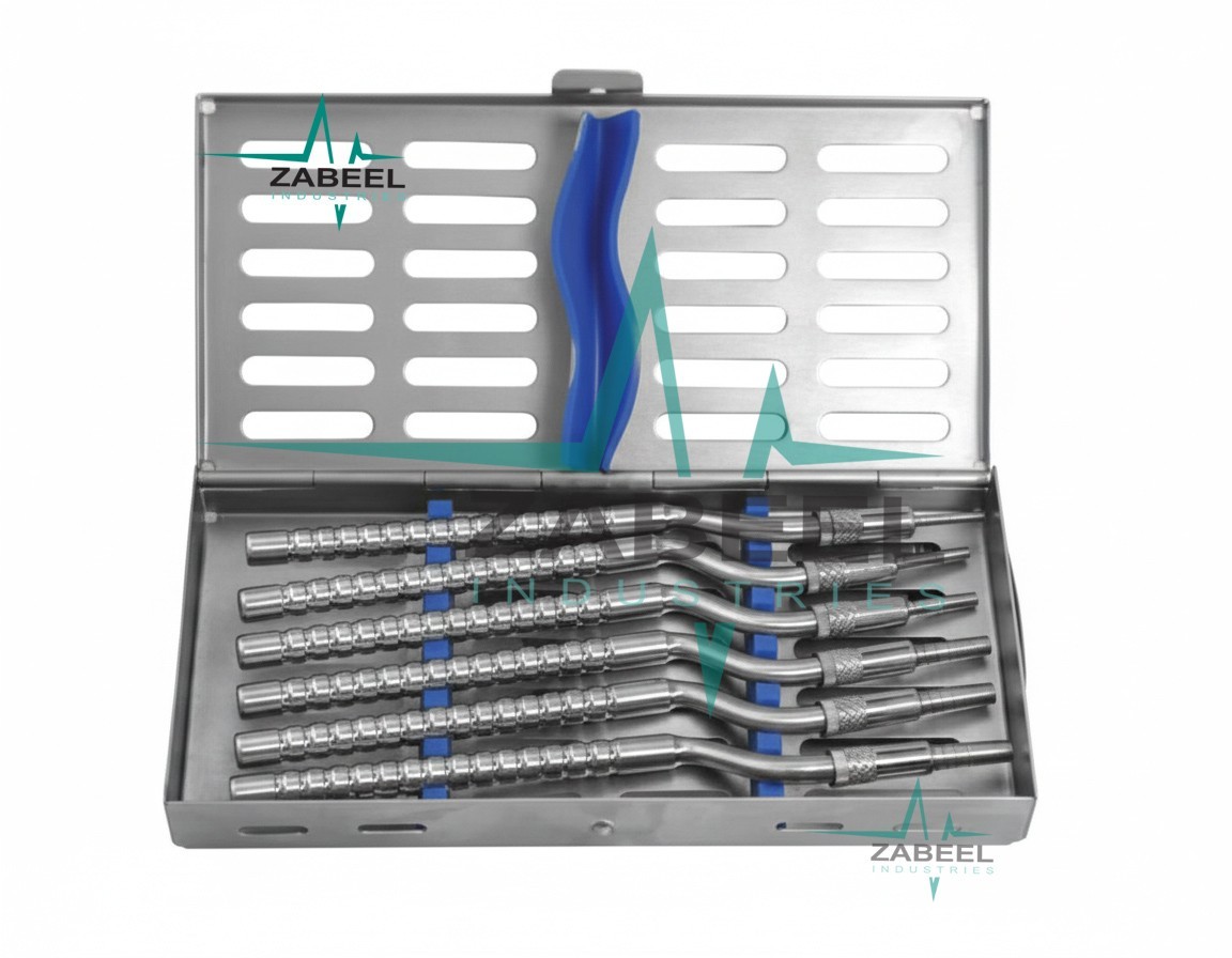 Dental INSTRUMENTS KIT Osteotomes Convex Curved S/5 W Cassette OSTMSPAWC5 Zabeel