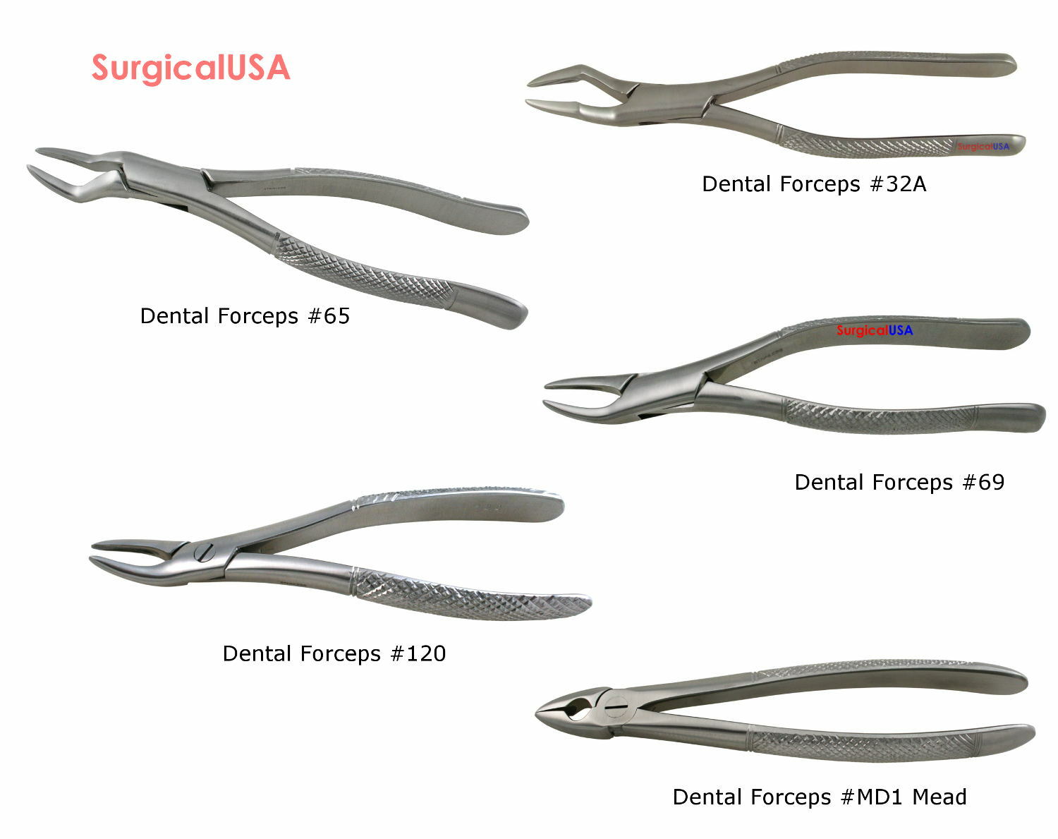 Extracting Forceps Extraction Set of 5 Dental Forceps Surgical Instruments