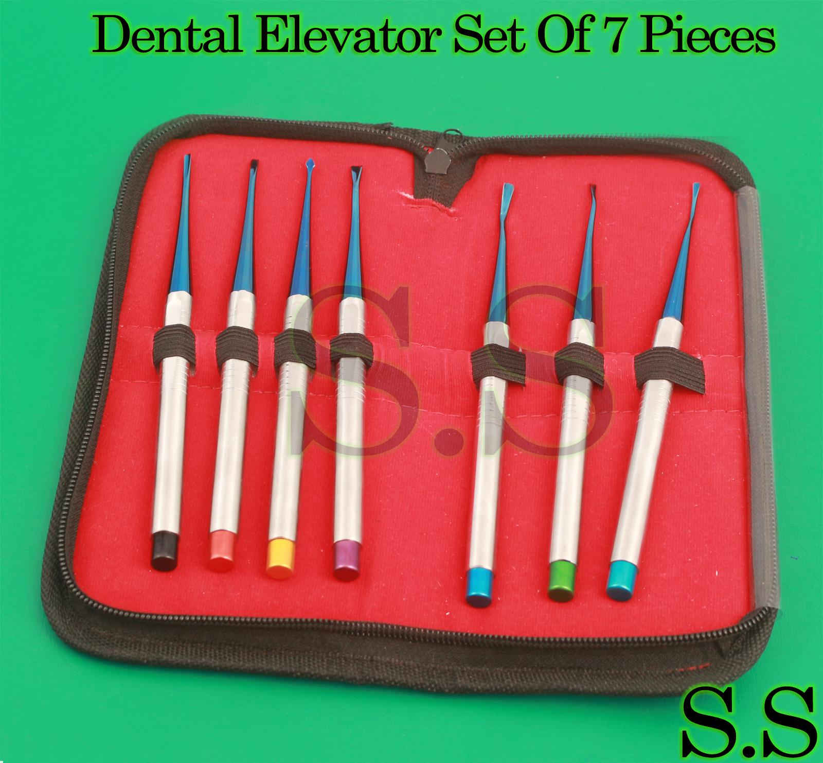 Dental PDL Root Elevators Set of 7 Precise Periotomes Tips Titanium Lab DN-549