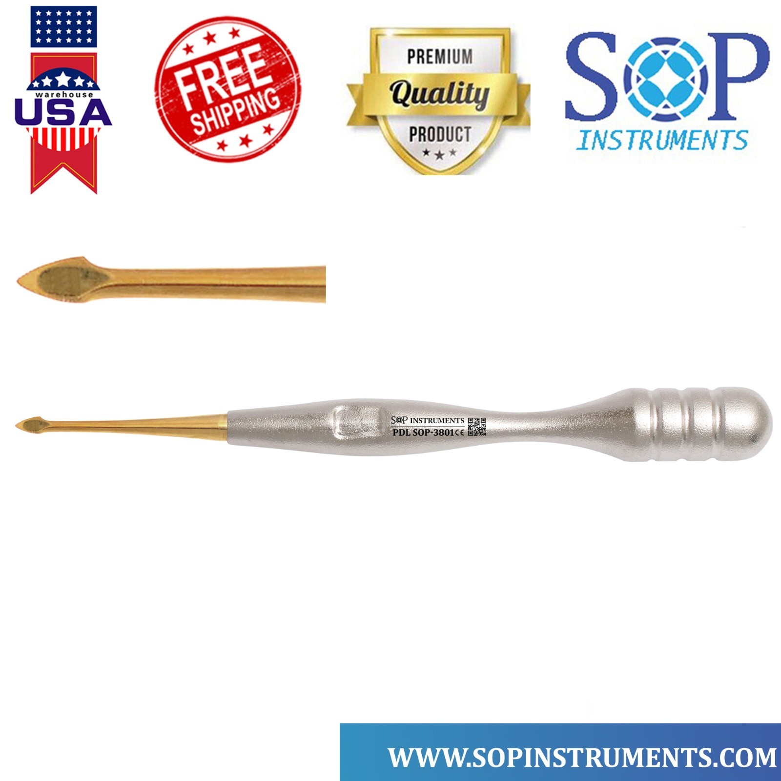 Dental PDL Luxating Root Elevators Set of 7 Precise Periotomes Tips Titanium Lab